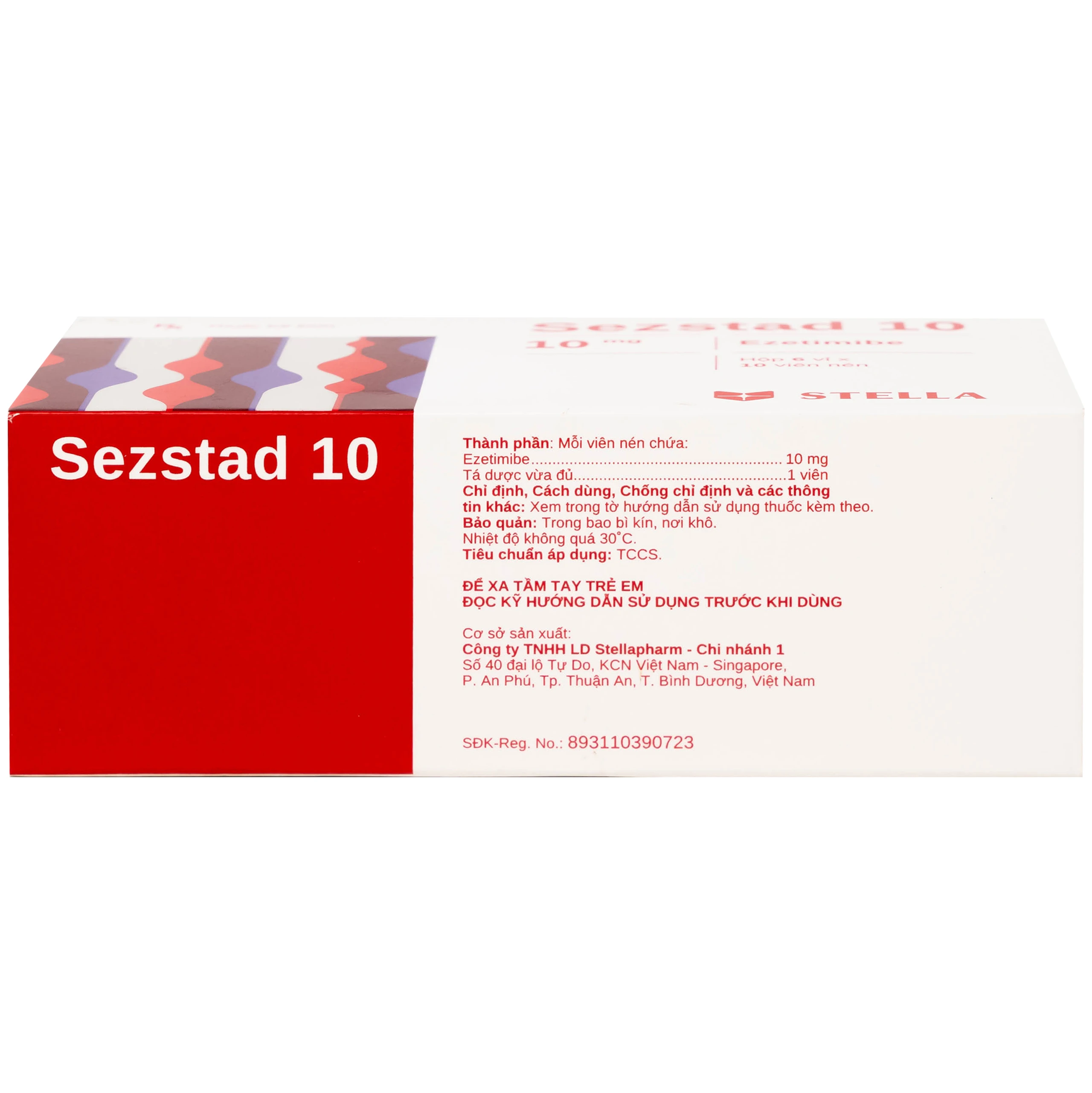 Thuốc Sezstad 10 Stella điều trị tăng cholesterol máu nguyên phát (6 vỉ x 10 viên)