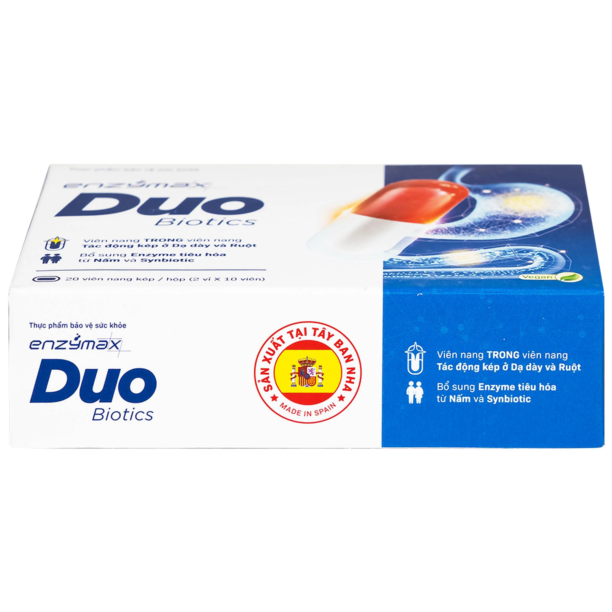 Viên hỗ trợ tăng cường tiêu hóa Enzymax Duo Biotics MHD (2 vỉ x 10 viên)