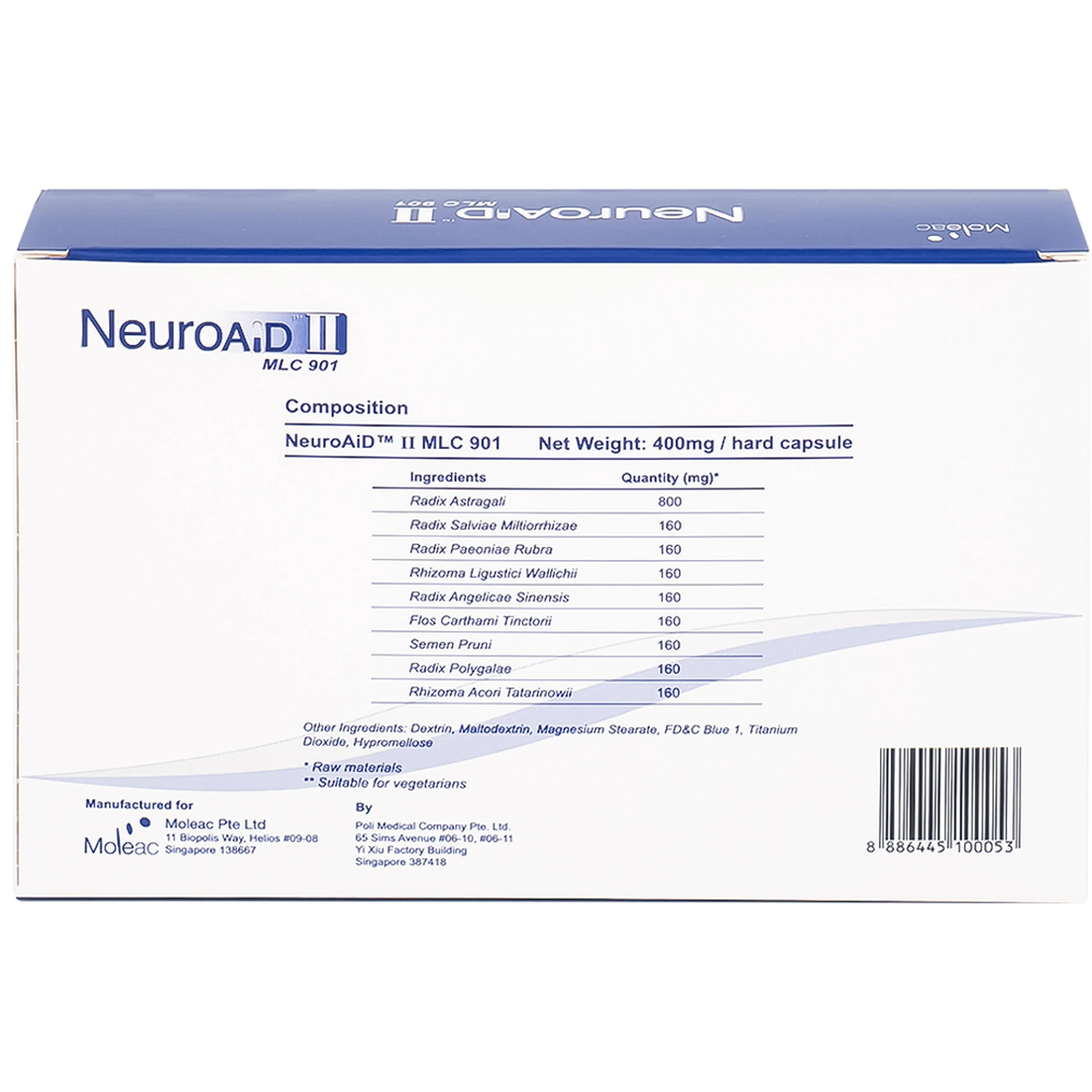 Thuốc NeuroAID II MLC 901 Moleac điều trị phục hồi chức năng cho bệnh nhân đột quỵ (3 hộp x 60 viên)