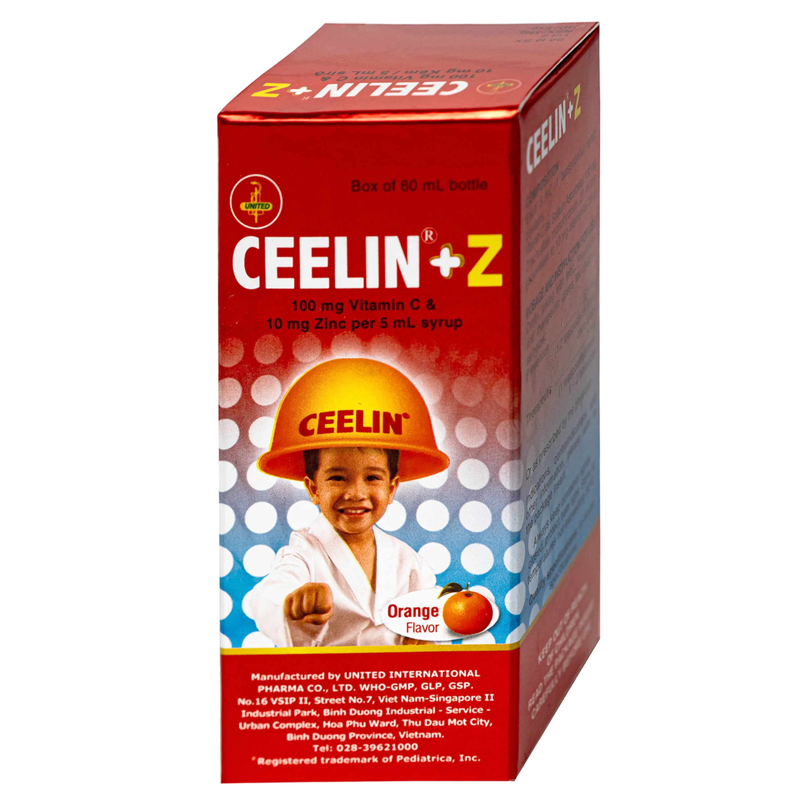 Siro Ceelin + Z United phòng ngừa và điều trị thiếu vitamin C hoặc thiếu kẽm (60ml)