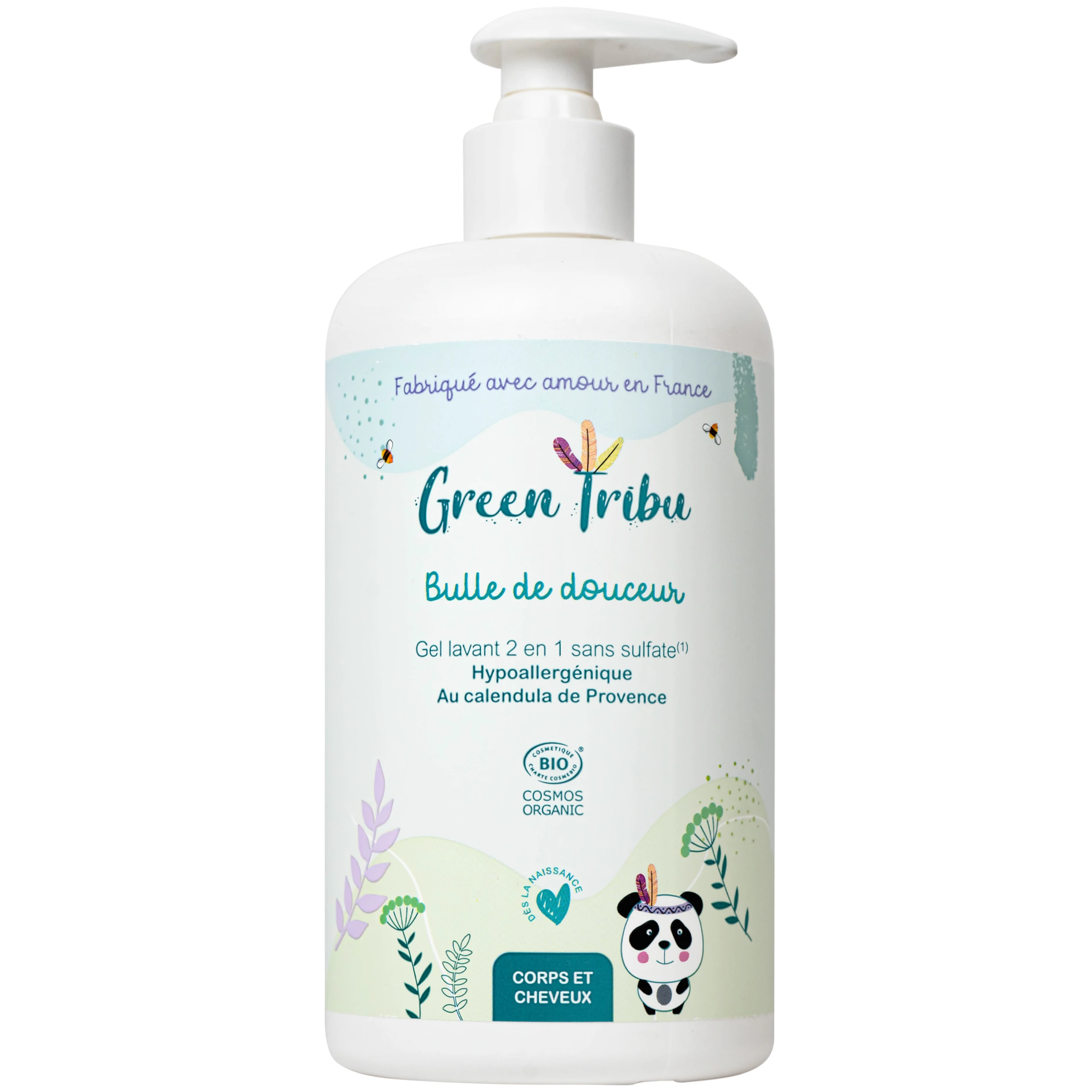 Gel tắm gội hữu cơ 2 trong 1 cho trẻ sơ sinh và trẻ nhỏ Green Tribu (500ml)