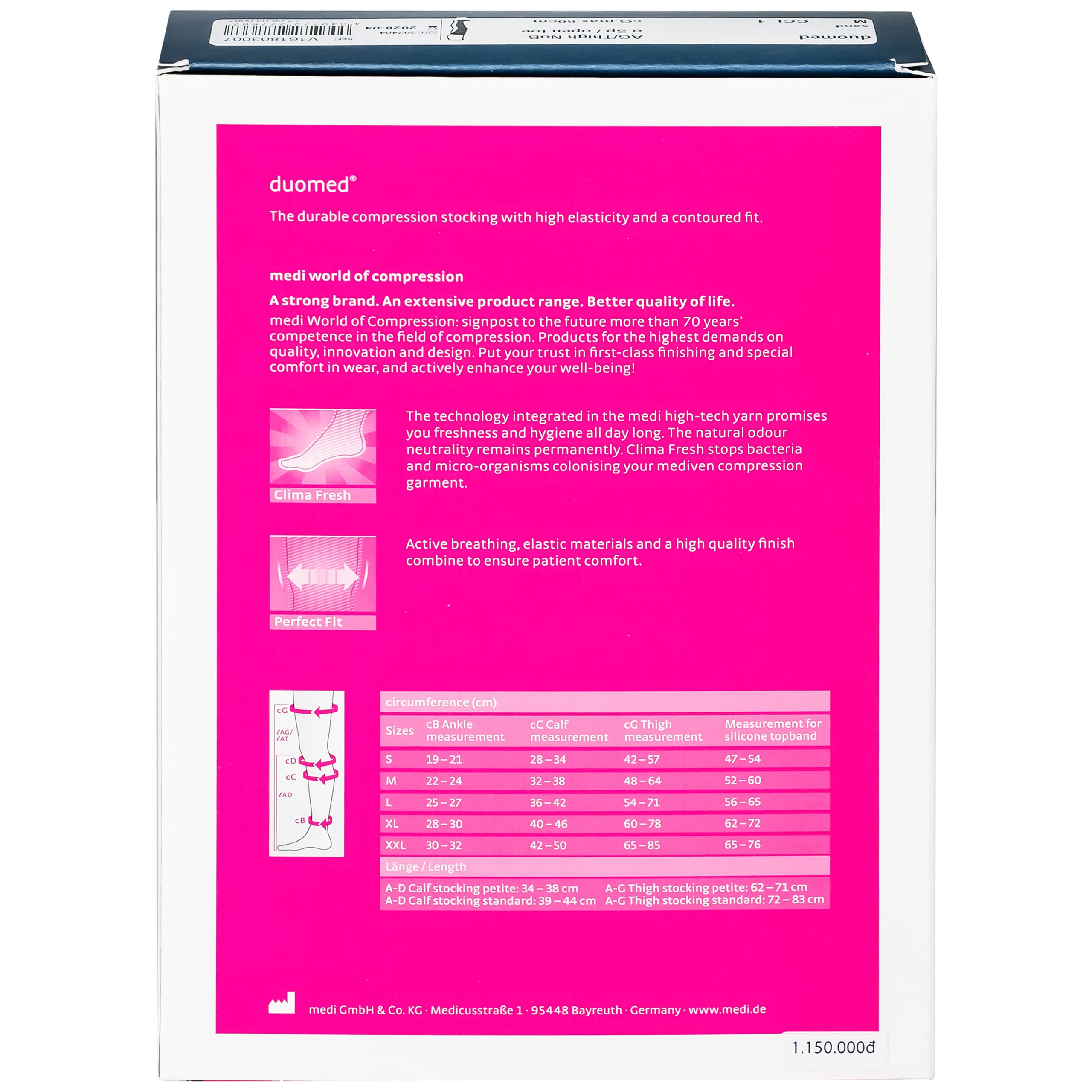 Vớ đùi giãn tĩnh mạch Duomed size M