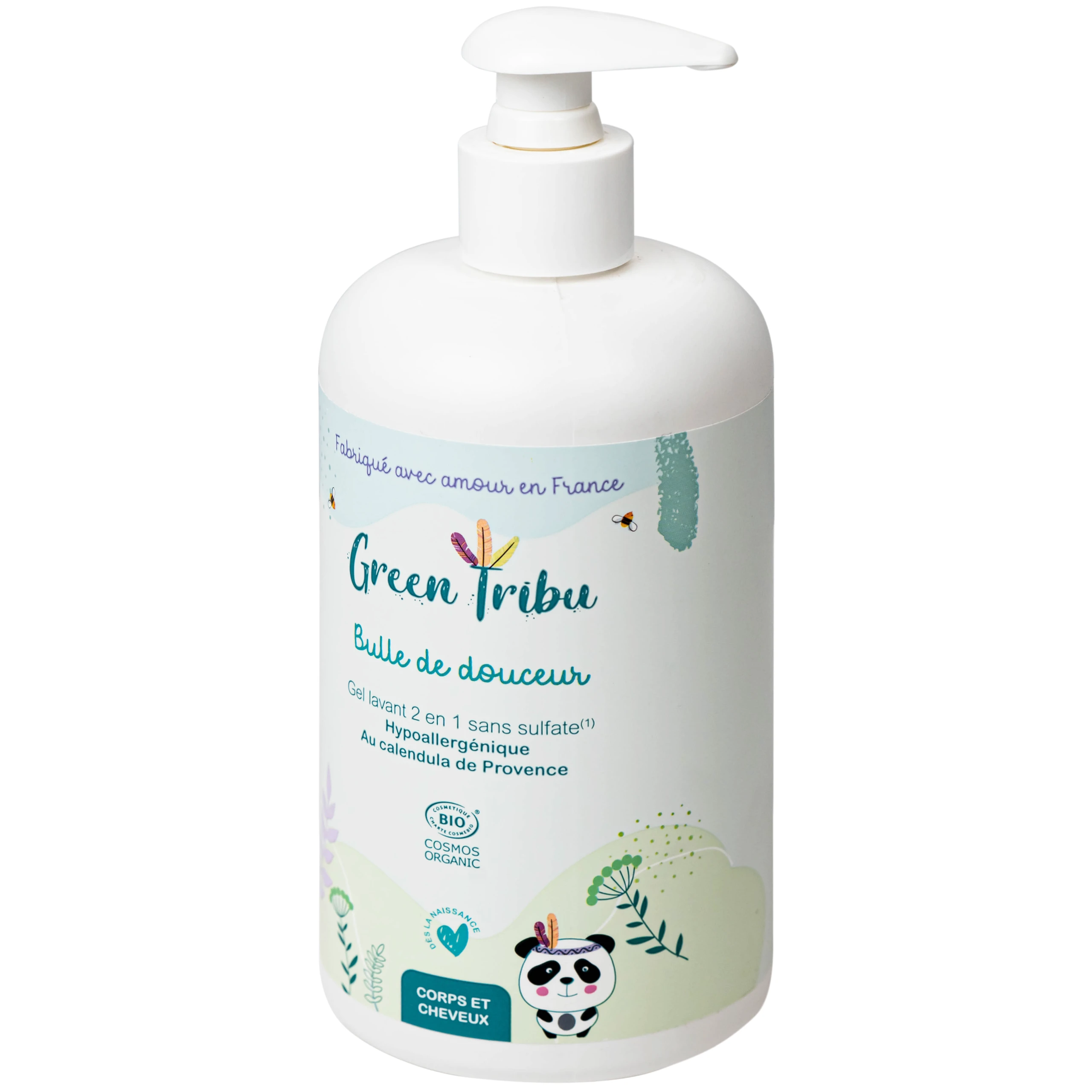 Gel tắm gội hữu cơ 2 trong 1 cho trẻ sơ sinh và trẻ nhỏ Green Tribu (500ml)