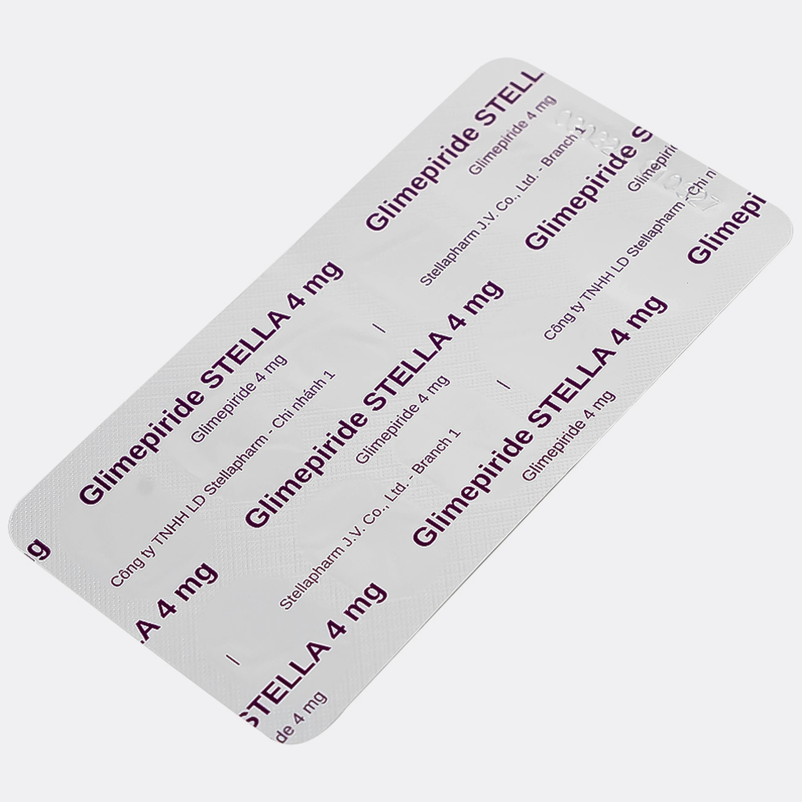 Thuốc Glimepiride 4mg Stella Pharm giảm đường huyết cho bệnh đái tháo đường típ 2 (6 vỉ x 10 viên)