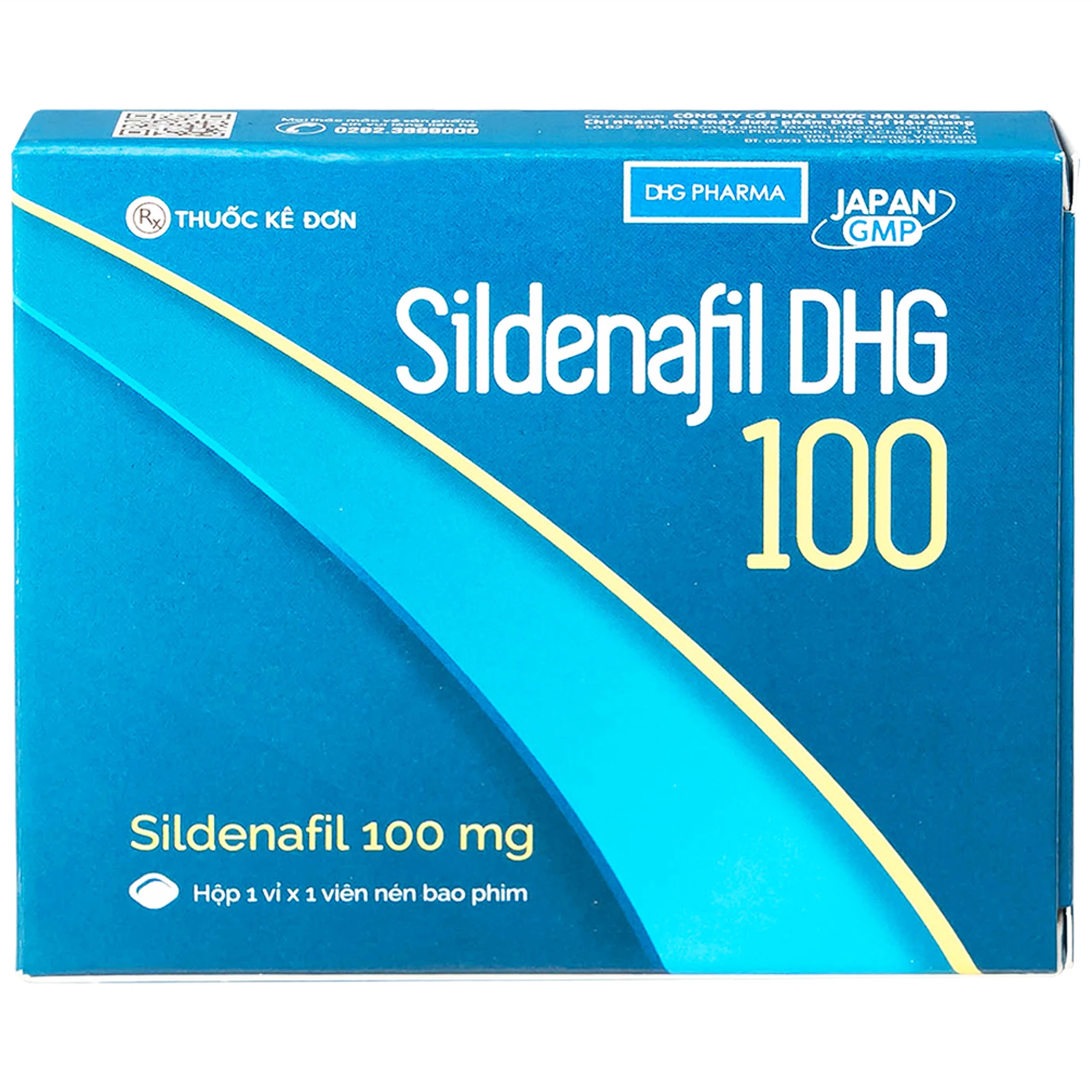 Thuốc Sildenafil DHG 100 điều trị các rối loạn cương dương (1 vỉ x 1 viên)