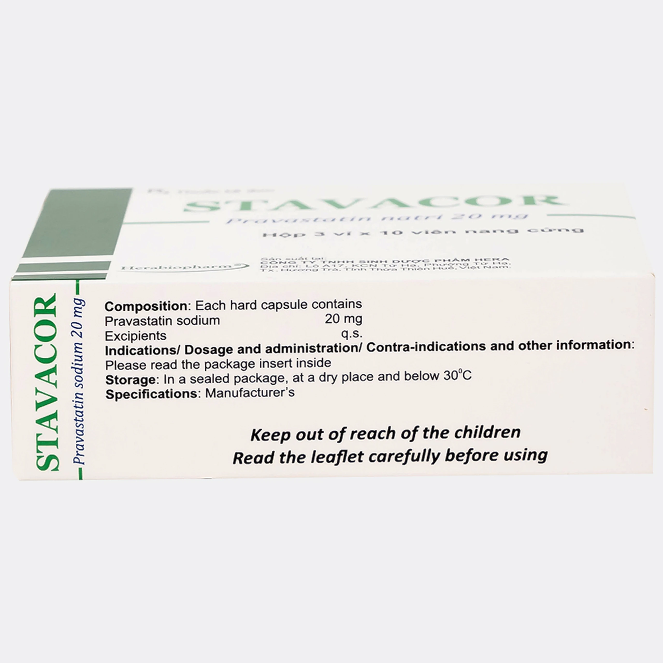 Thuốc Stavacor 20mg Herabiopharm điều trị tăng cholesterol máu (3 vỉ x 10 viên)