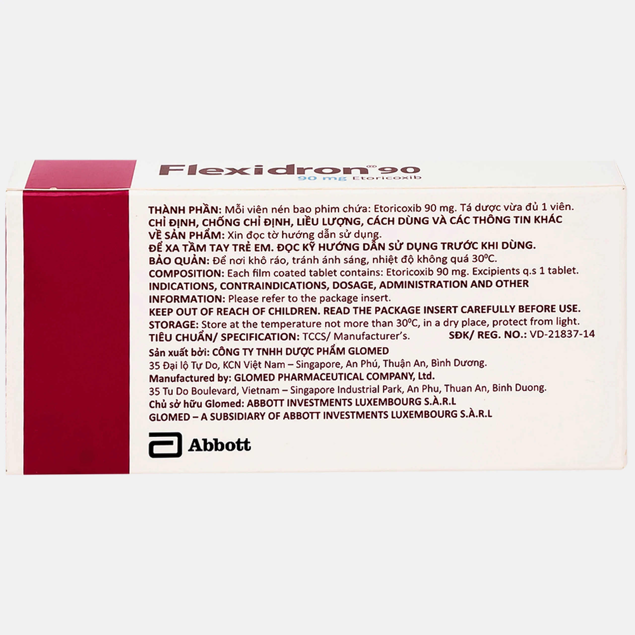 Thuốc Flexidron 90 Abbott giảm triệu chứng của viêm xương khớp, viêm khớp dạng thấp (3 vỉ x 10 viên)