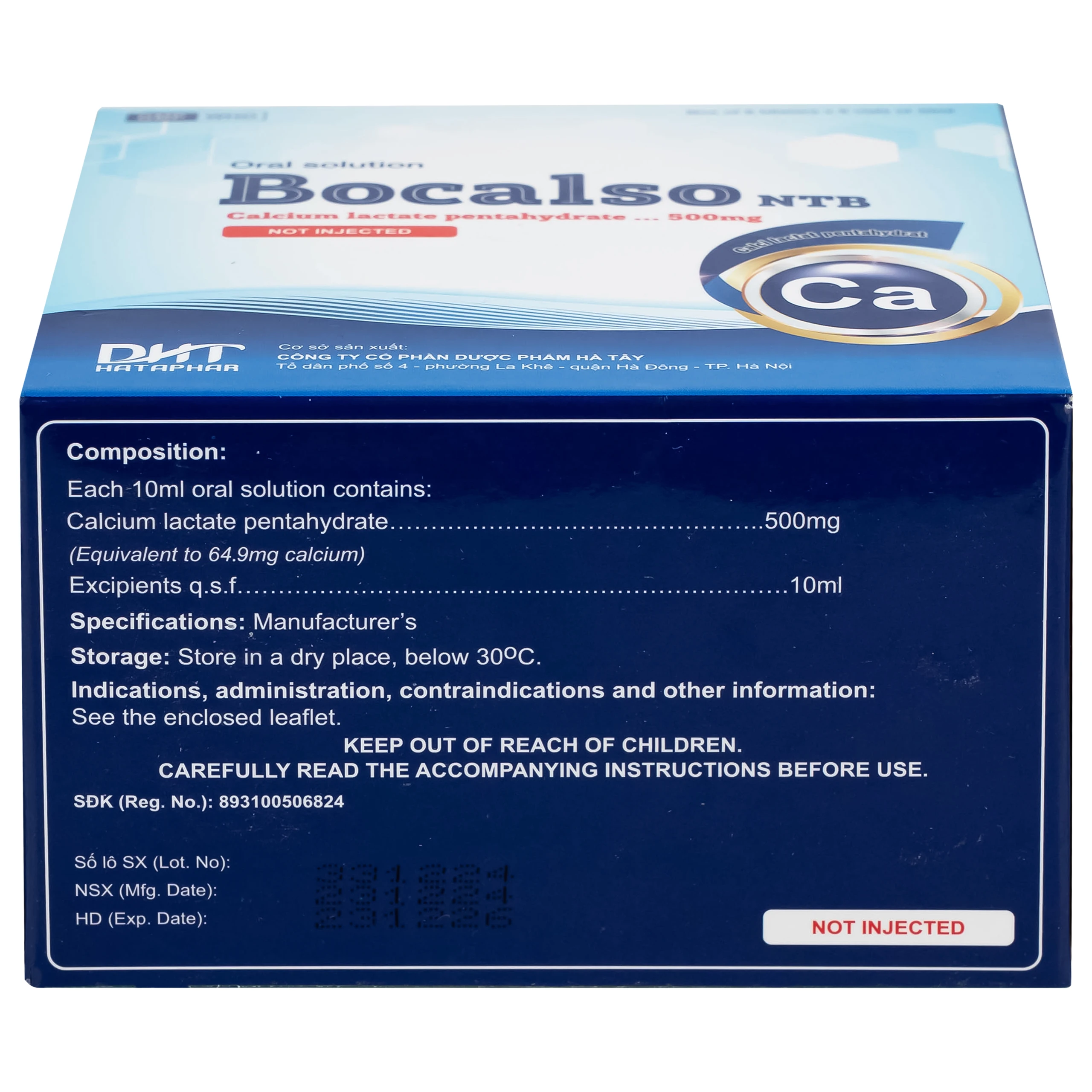 Thuốc Bocalso NTB Pharma bổ sung canxi cho các trường hợp có nguy cơ thiếu canxi (6 vỉ x 5 ống)