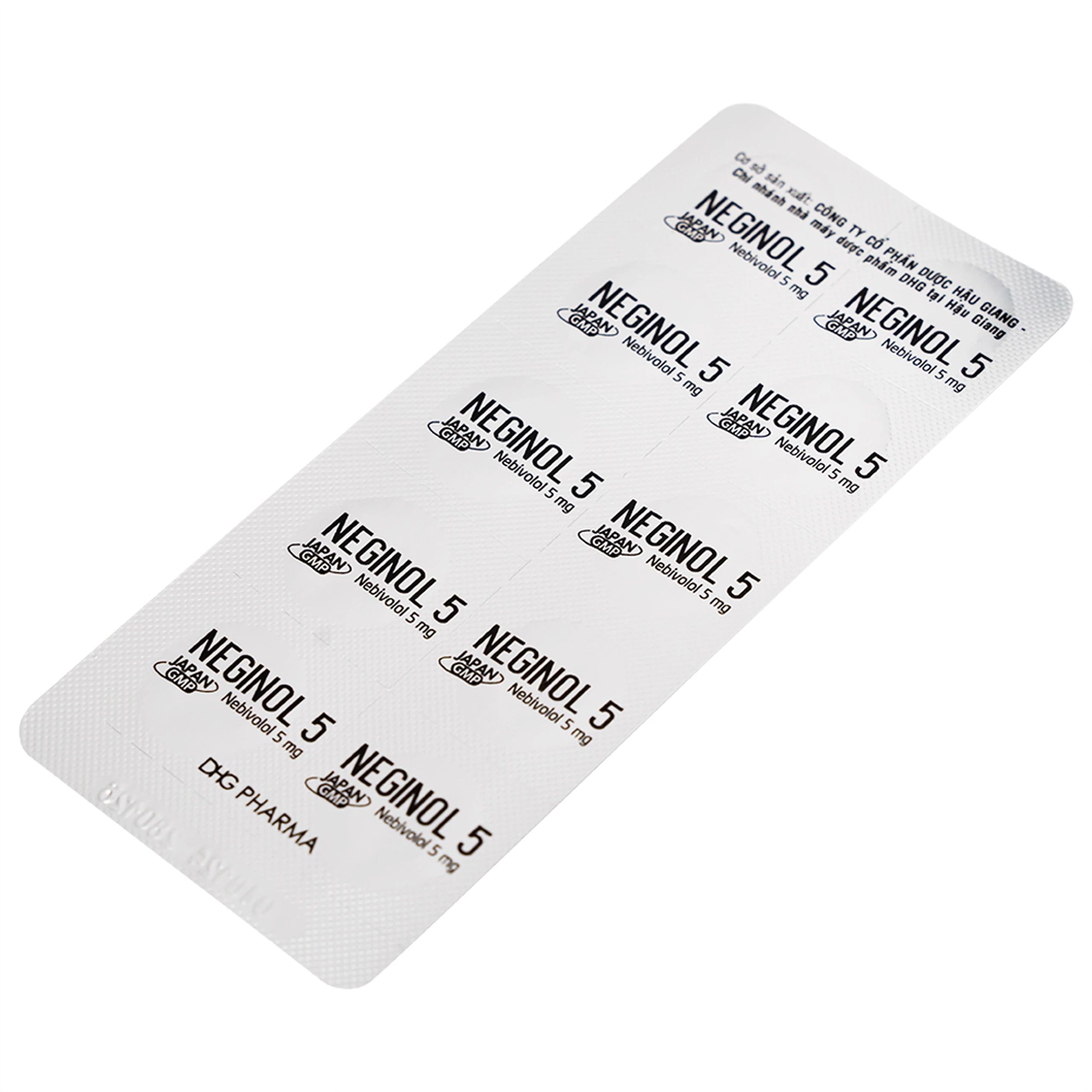 Thuốc Neginol 5 DHG điều trị tăng huyết áp vô căn (3 vỉ x 10 viên)
