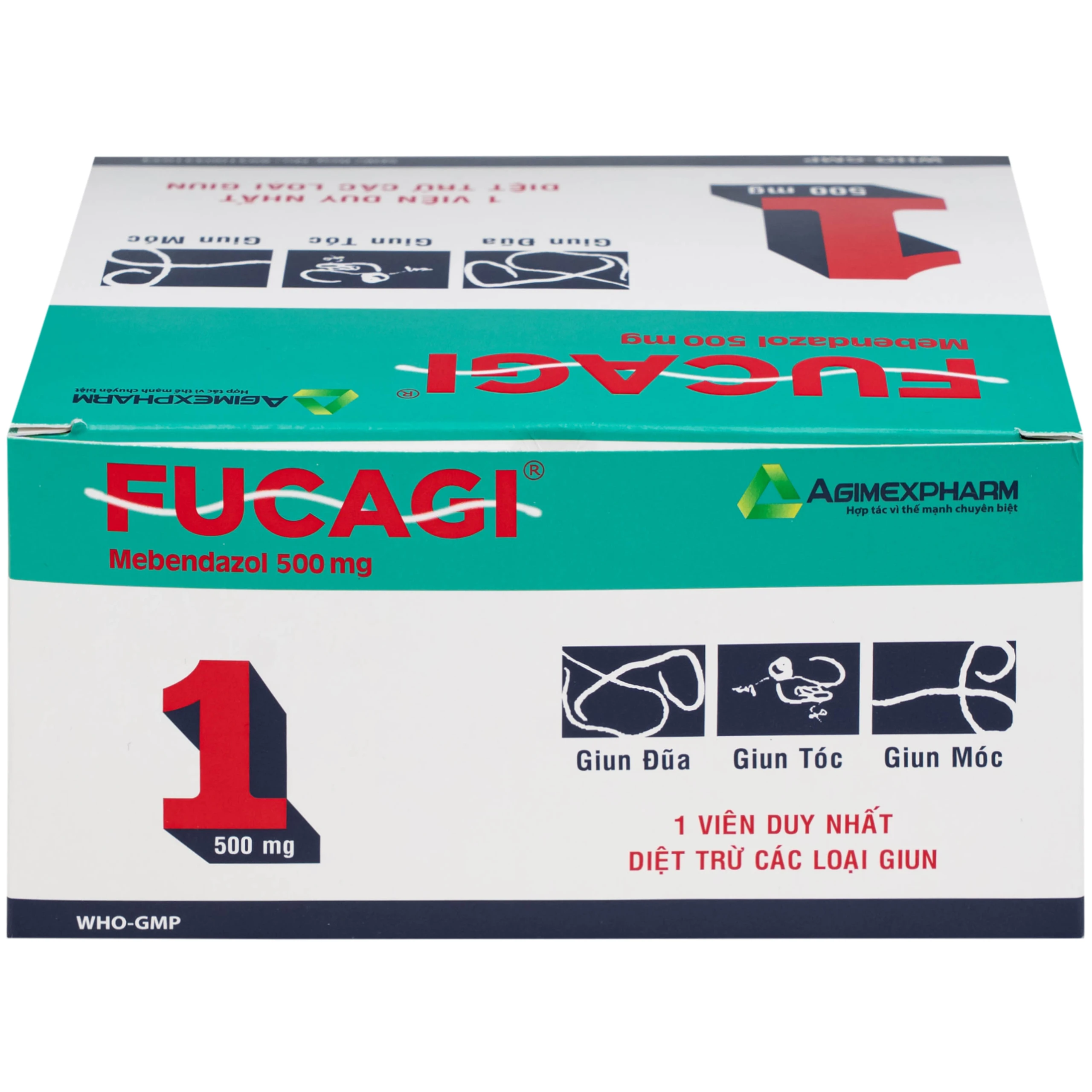 Thuốc Fucagi 500mg Agimexpharm điều trị nhiễm một hoặc nhiều loại giun đường ruột (1 viên)