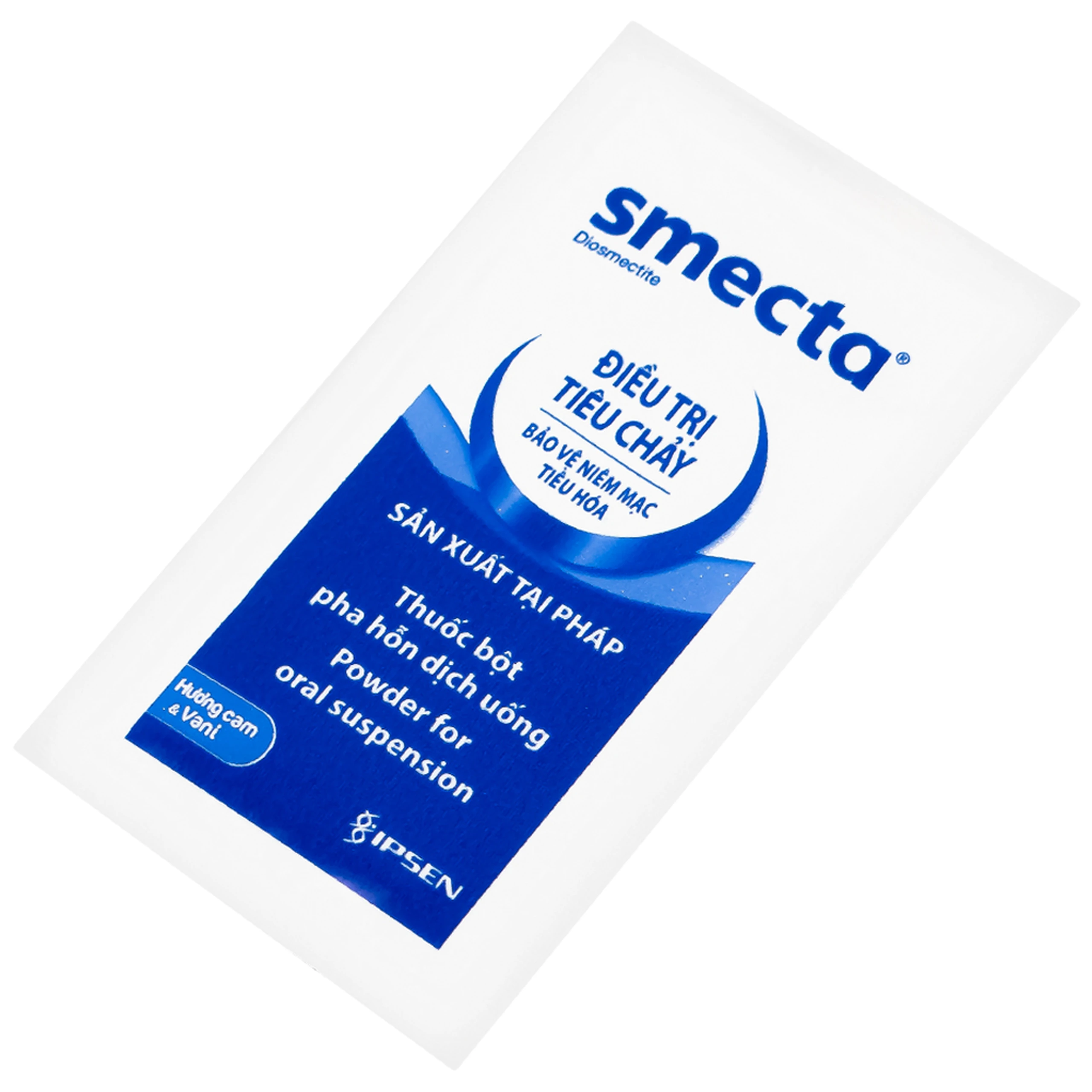Thuốc bột pha hỗn dịch uống Smecta Ipsen hương cam & vani điều trị tiêu chảy, bảo vệ niêm mạc tiêu hoá (10 gói)