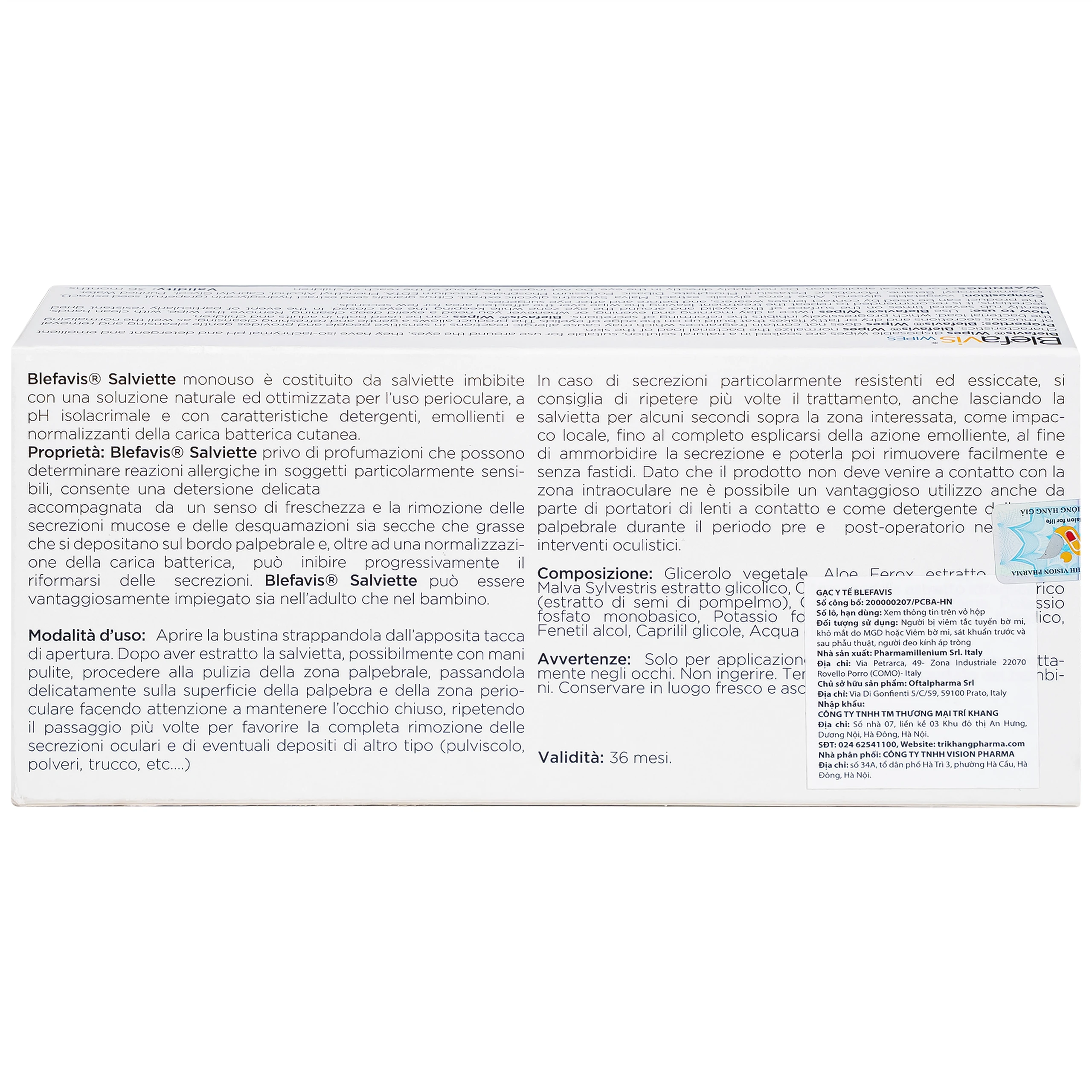 Gạc lau mi mắt Blefavis Wipes (30 miếng) làm sạch mí mắt nhạy cảm, viêm bờ mi, sát khuẩn trước & sau phẩu thuật