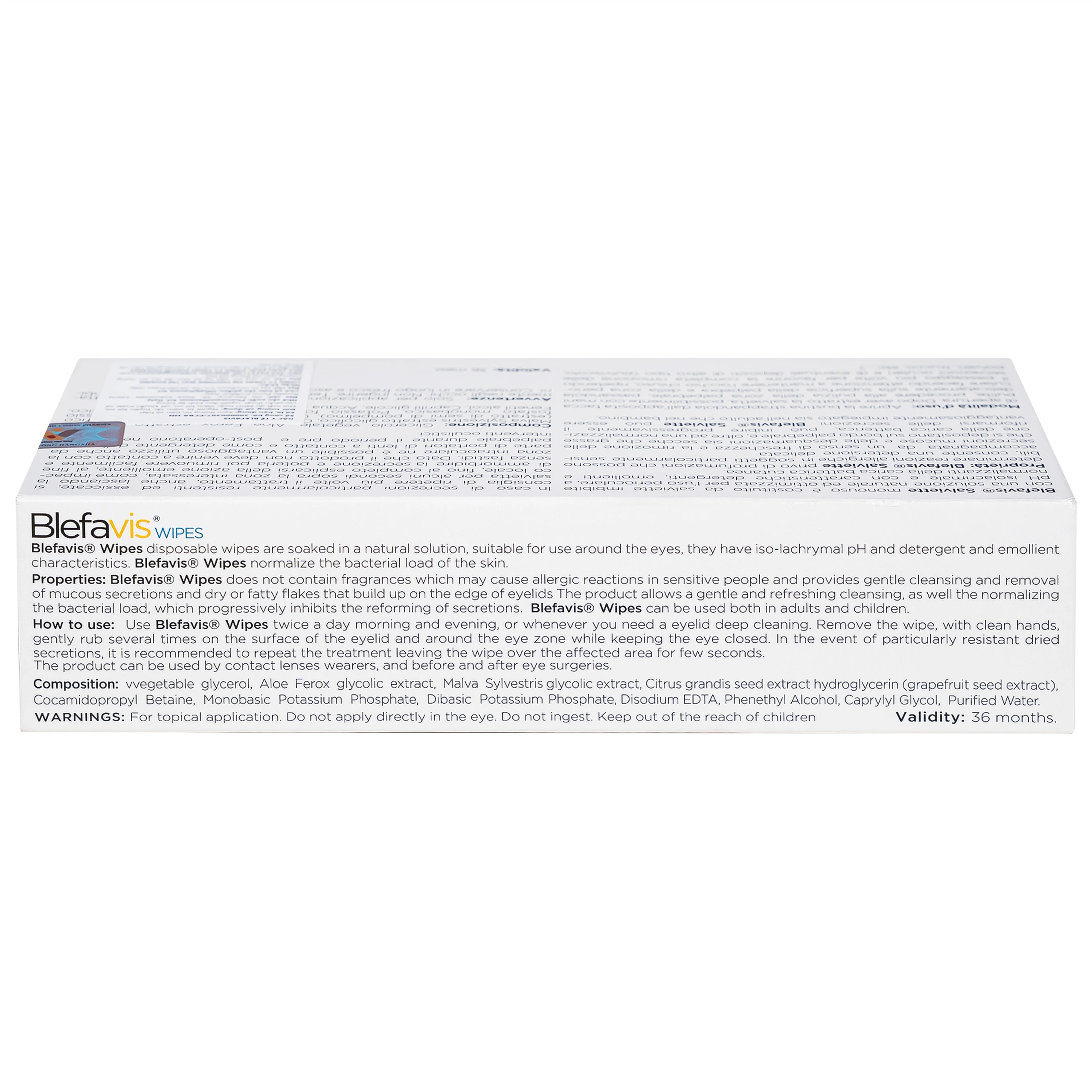 Gạc lau mi mắt Blefavis Wipes (30 miếng) làm sạch mí mắt nhạy cảm, viêm bờ mi, sát khuẩn trước & sau phẩu thuật