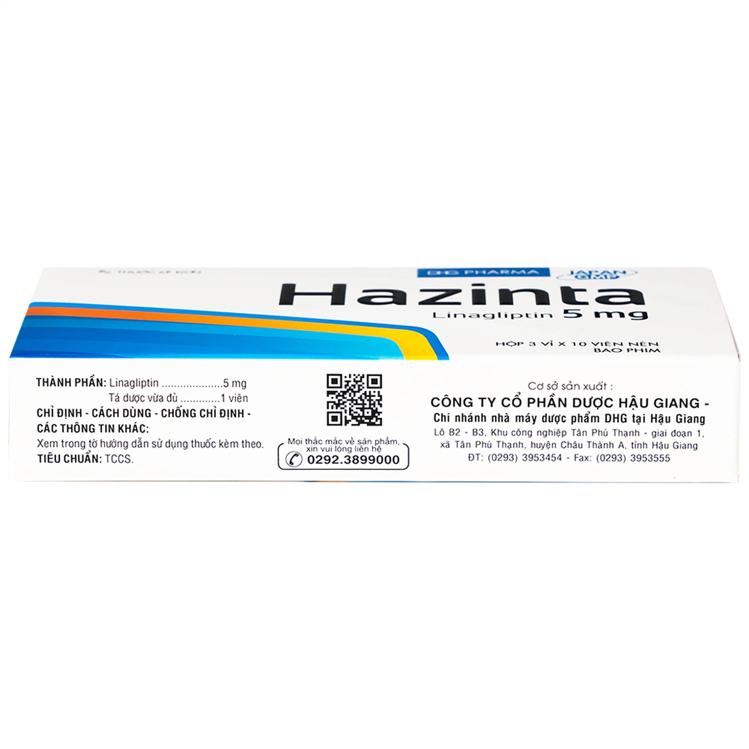 Thuốc Hazinta 5 DHG điều trị đái tháo đường típ 2 (3 vỉ x 10 viên)