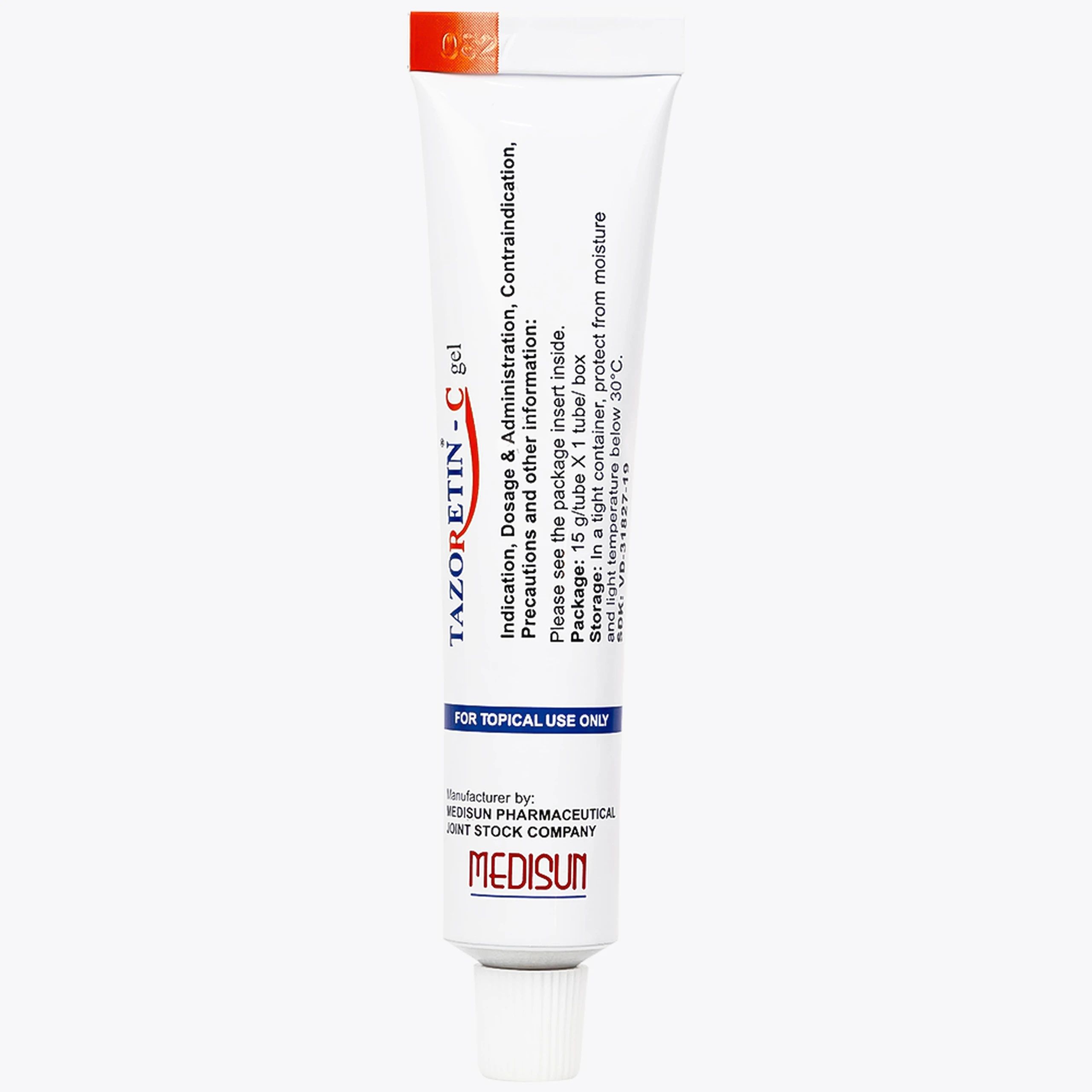 Thuốc bôi ngoài da Tazoretin - C Gel 15g Medisun điều trị tại chỗ mụn trứng cá