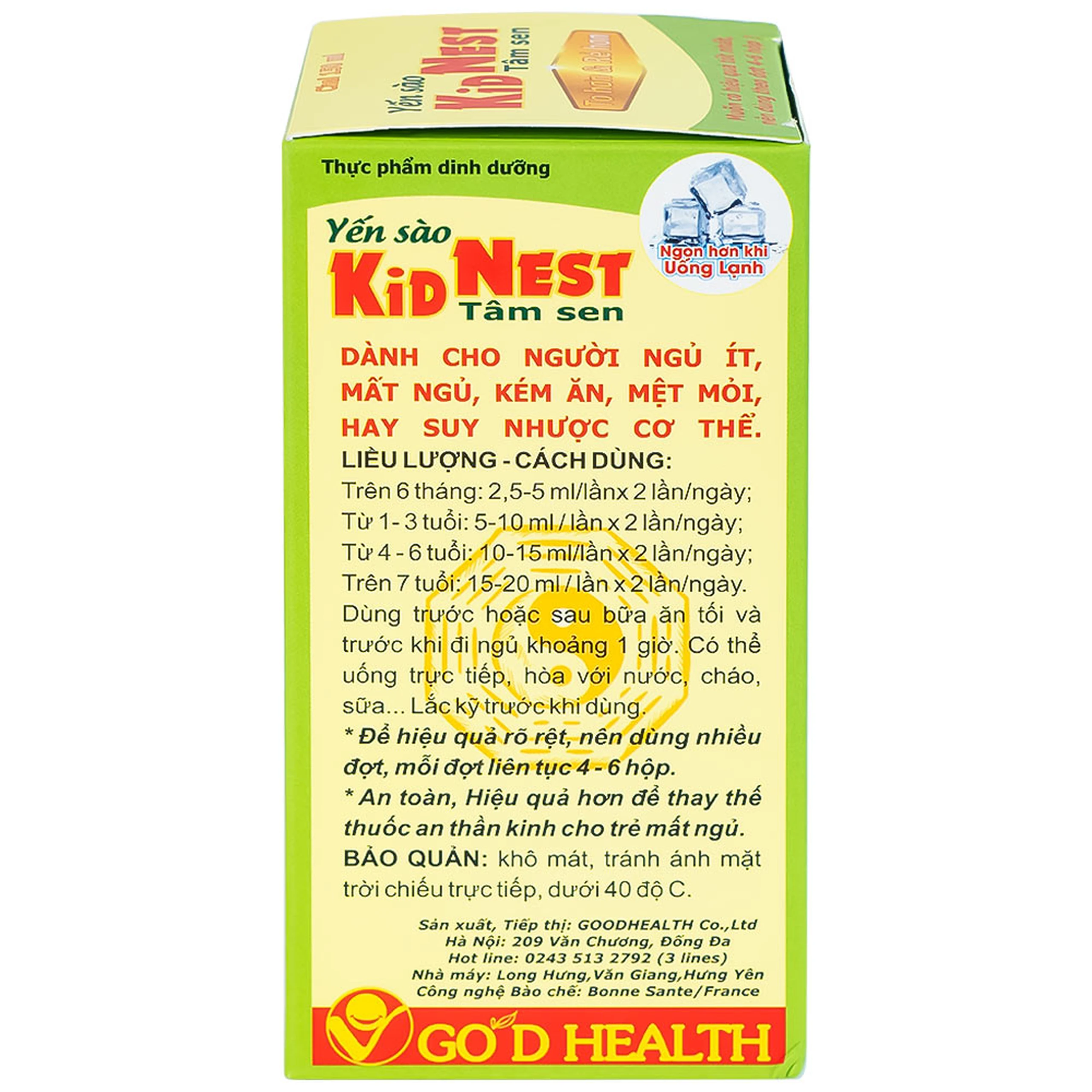 Giúp bồi bổ sức khỏe cho trẻ Yến sào Kid Nest Tâm Sen (150ml)