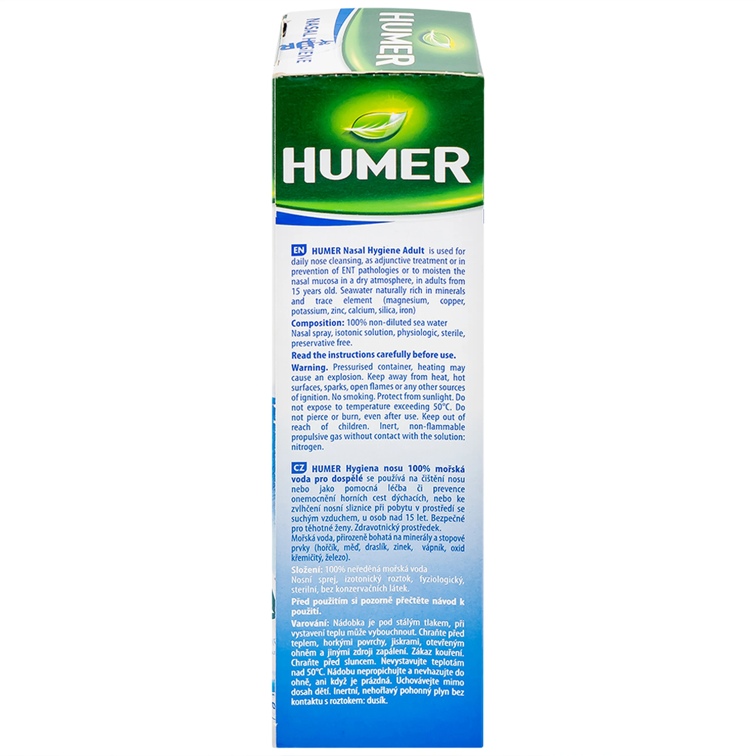 Xịt mũi người lớn Humer 150 Nasal Hygiene Adulte 150ml giúp vệ sinh mũi hàng ngày cho người trên 15 tuổi
