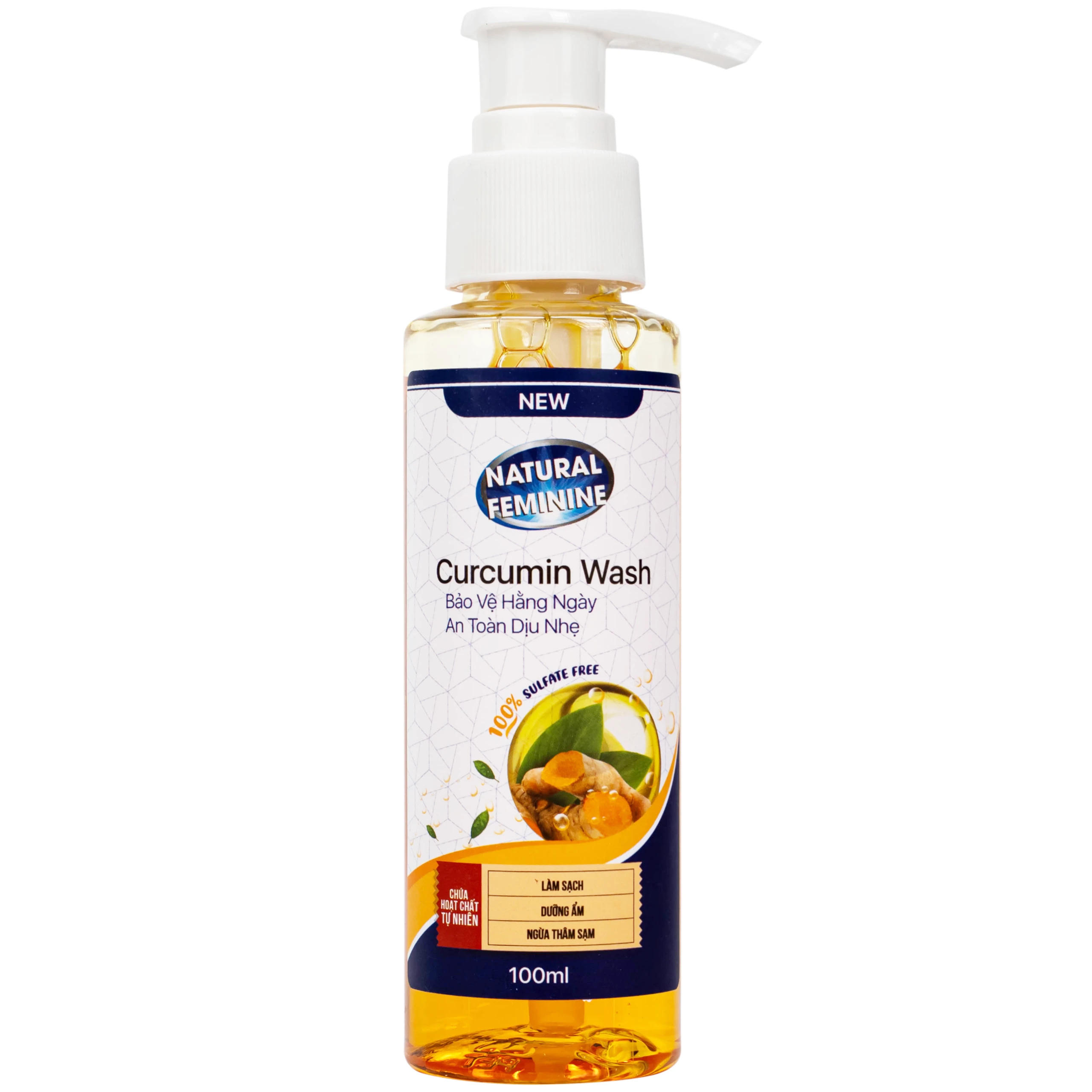 Dung dịch vệ sinh phụ nữ khử mùi Natural Feminine Curcumin Wash 100ml