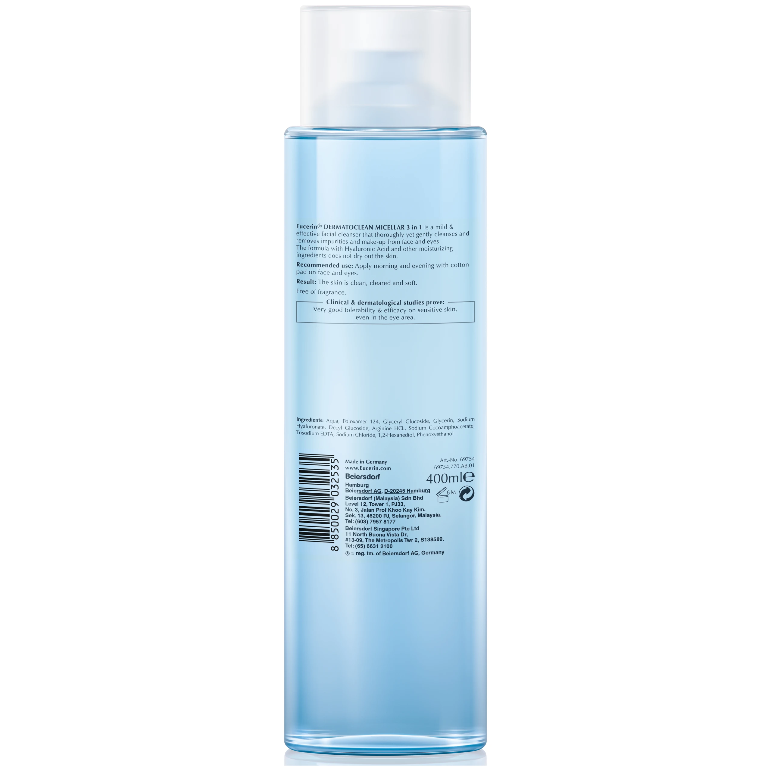 Nước tẩy trang Eucerin Dermato Clean Micellar 3 in 1 dành cho da nhạy cảm (400ml)