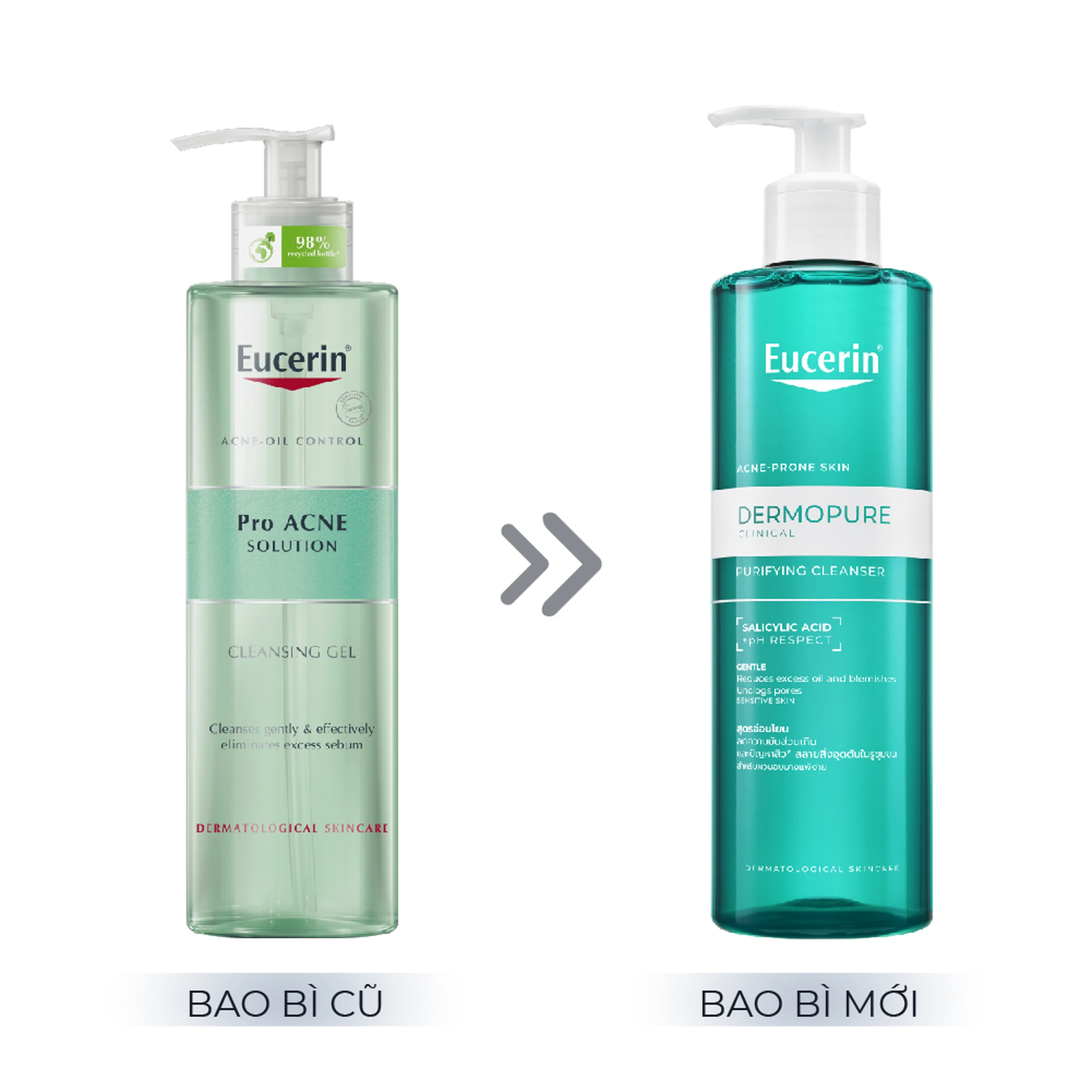 Gel rửa mặt Eucerin Pro Acne Cleansing Gel dành cho da nhờn, mụn (400ml)