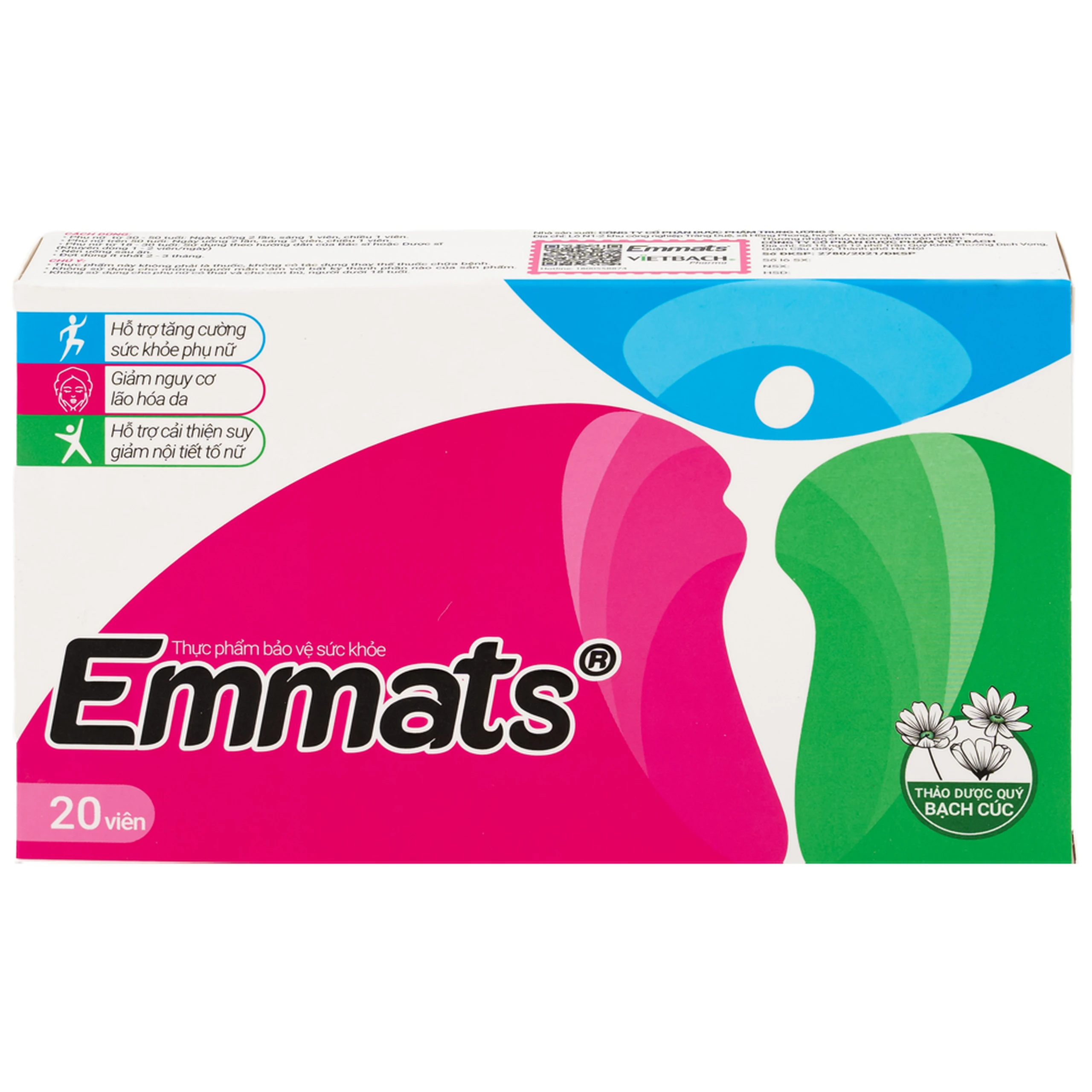 Viên hỗ trợ giảm nguy cơ lão hóa da Emmats TW3 (2 vỉ x 10 viên)