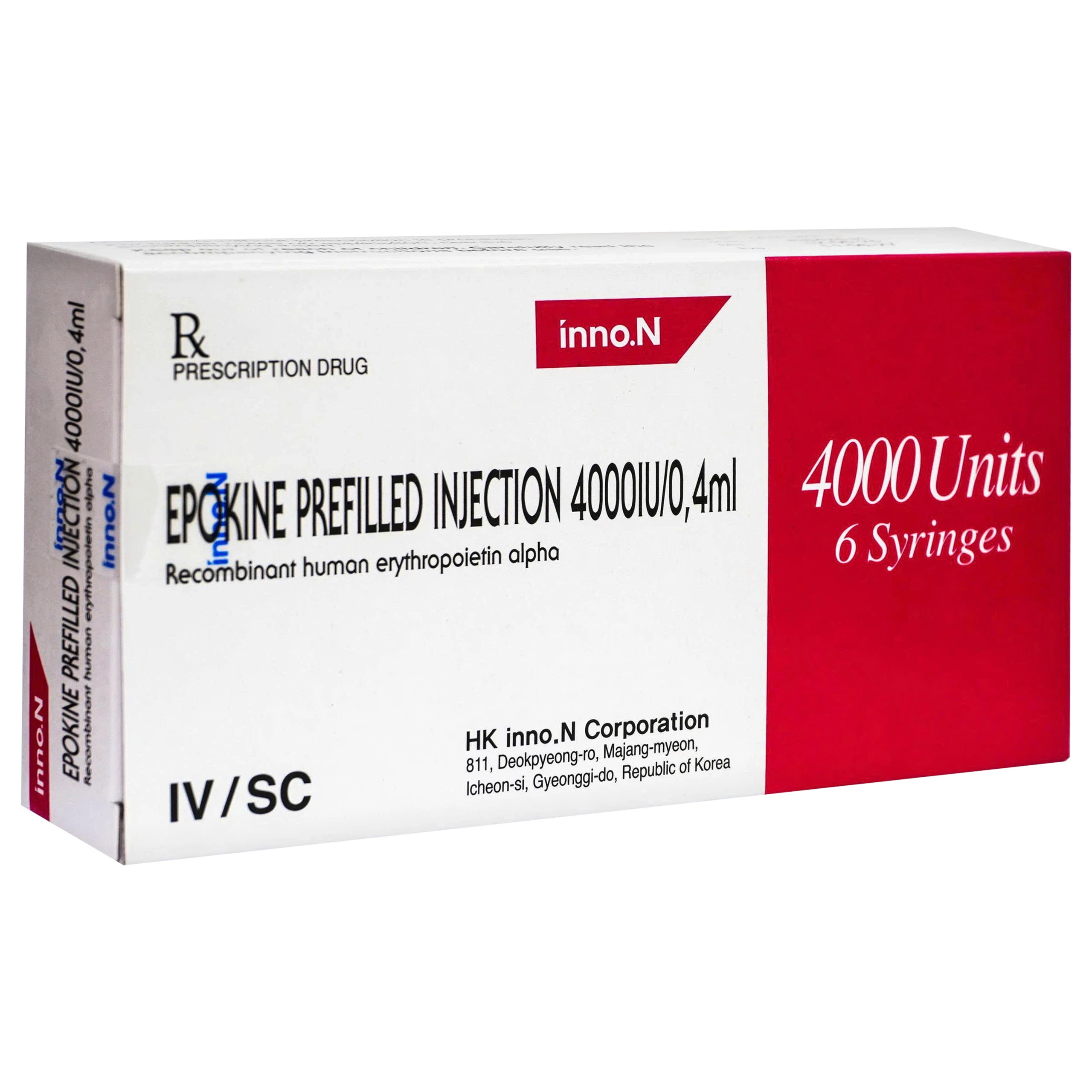 Thuốc tiêm tái tạo hồng cầu Epokine Prefilled Injectiom 4000iu/0.4ml (6 ống)