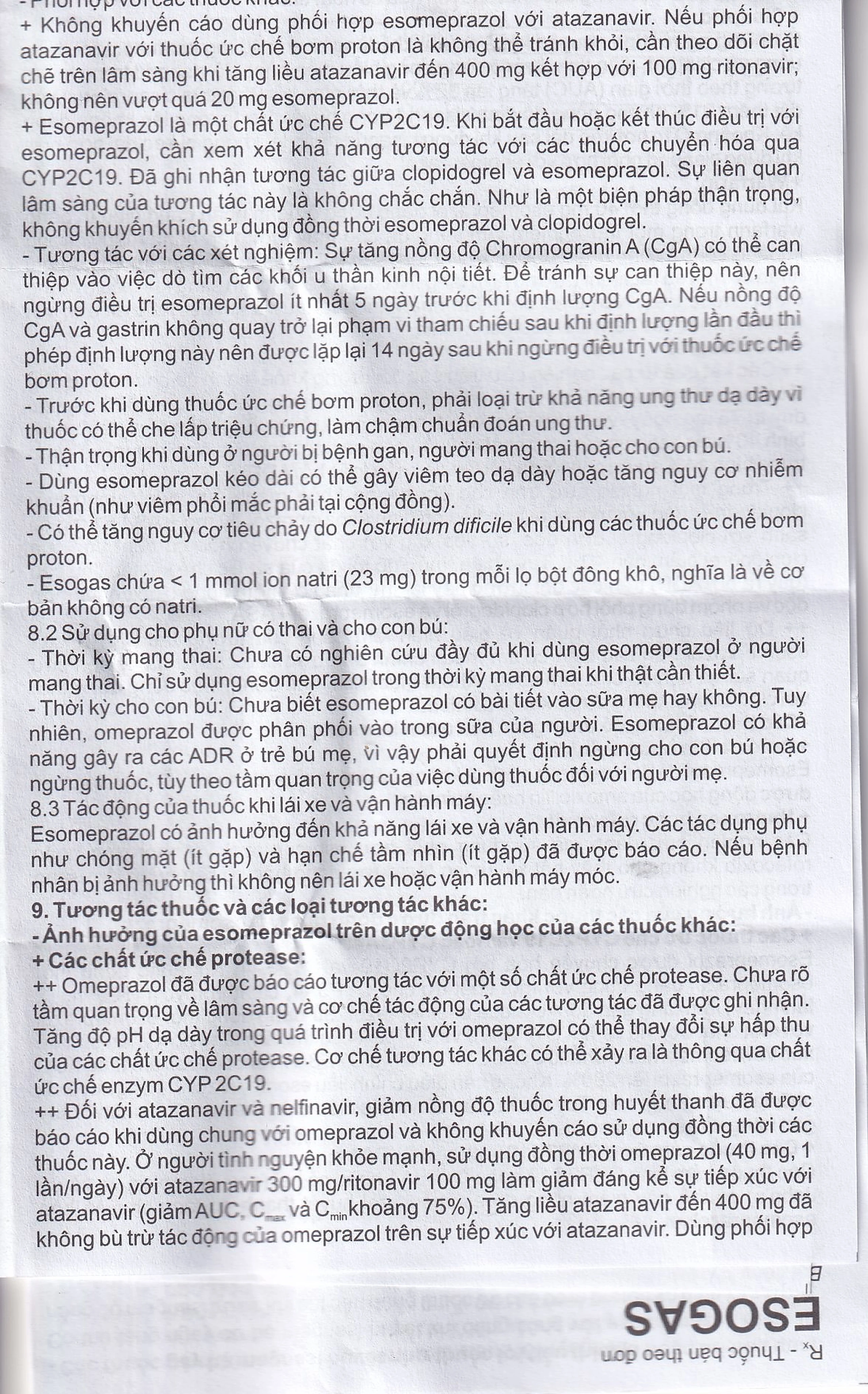 Thuốc Esogas 40mg Bidiphar điều trị kháng tiết acid dạ dày (1 lọ + 1 ống 5ml)