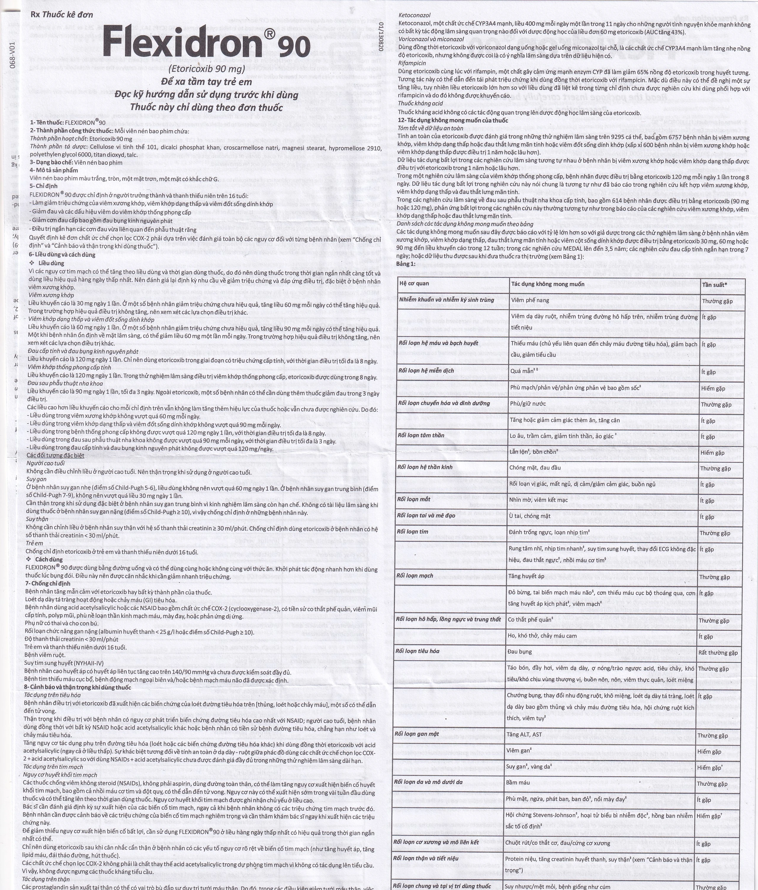 Thuốc Flexidron 90 Abbott giảm triệu chứng của viêm xương khớp, viêm khớp dạng thấp (3 vỉ x 10 viên)