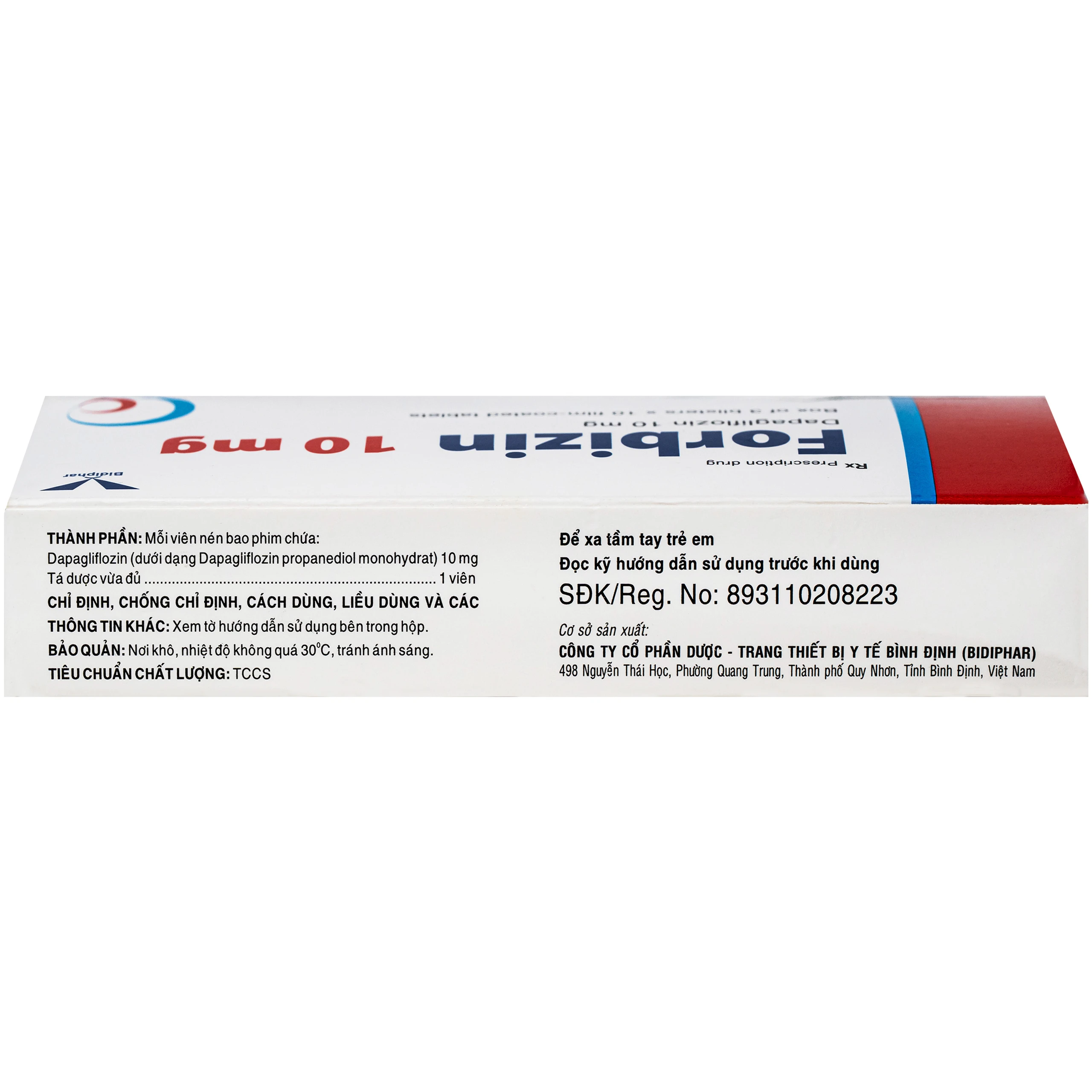 Thuốc Forbizin 10mg Bidiphar điều trị đái tháo đường tuýp 2 (3 vỉ x 10 viên) 4