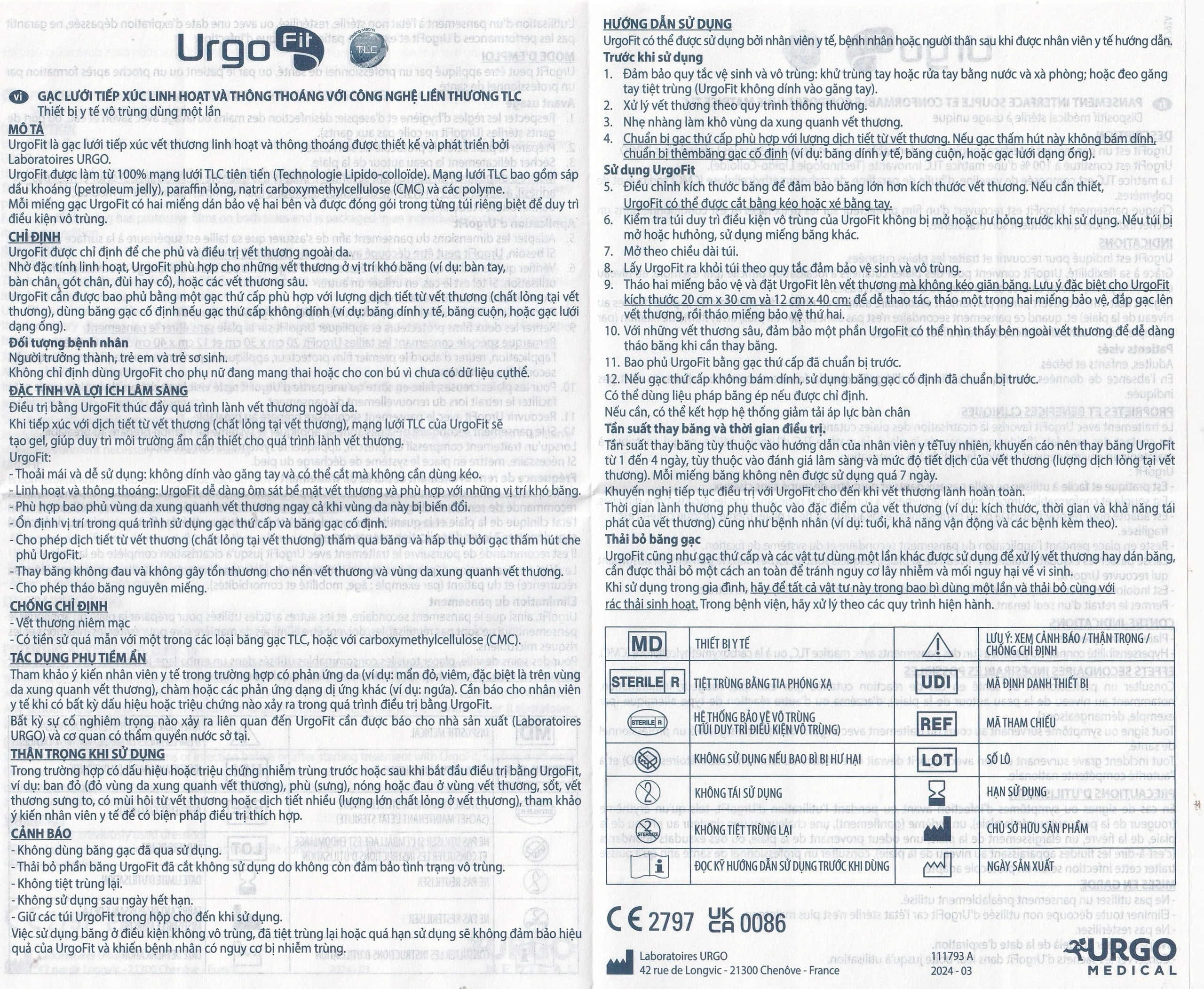 Gạc lưới linh hoạt ôm sát Urgofit 10x10cm (10 miếng) hỗ trợ kích thích làm lành vết thương cấp và mãn tính