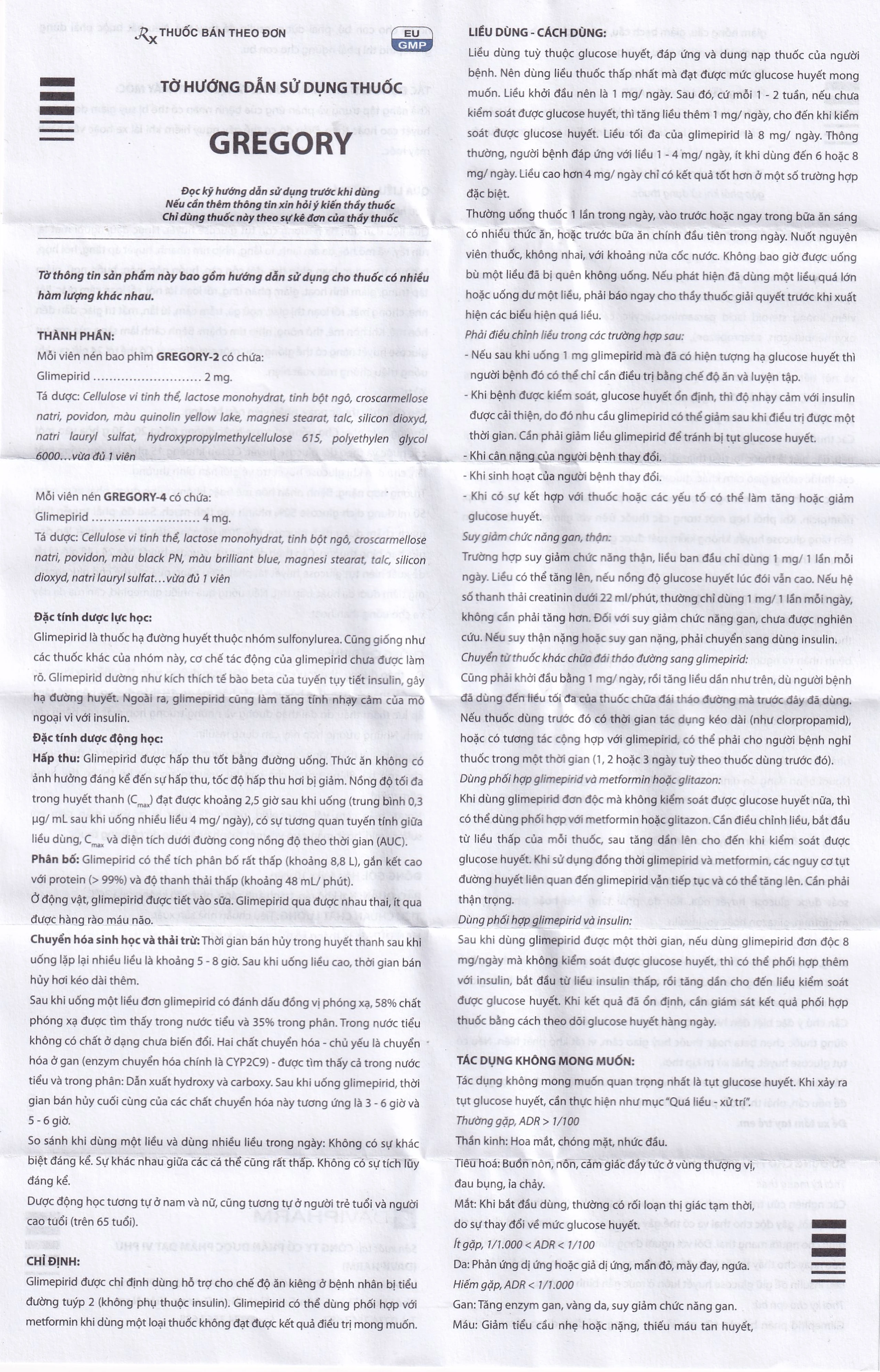 Thuốc Gregory-2 Davipharm hỗ trợ cho chế độ ăn kiêng ở bệnh tiểu đường típ 2 (6 vỉ x 10 viên)