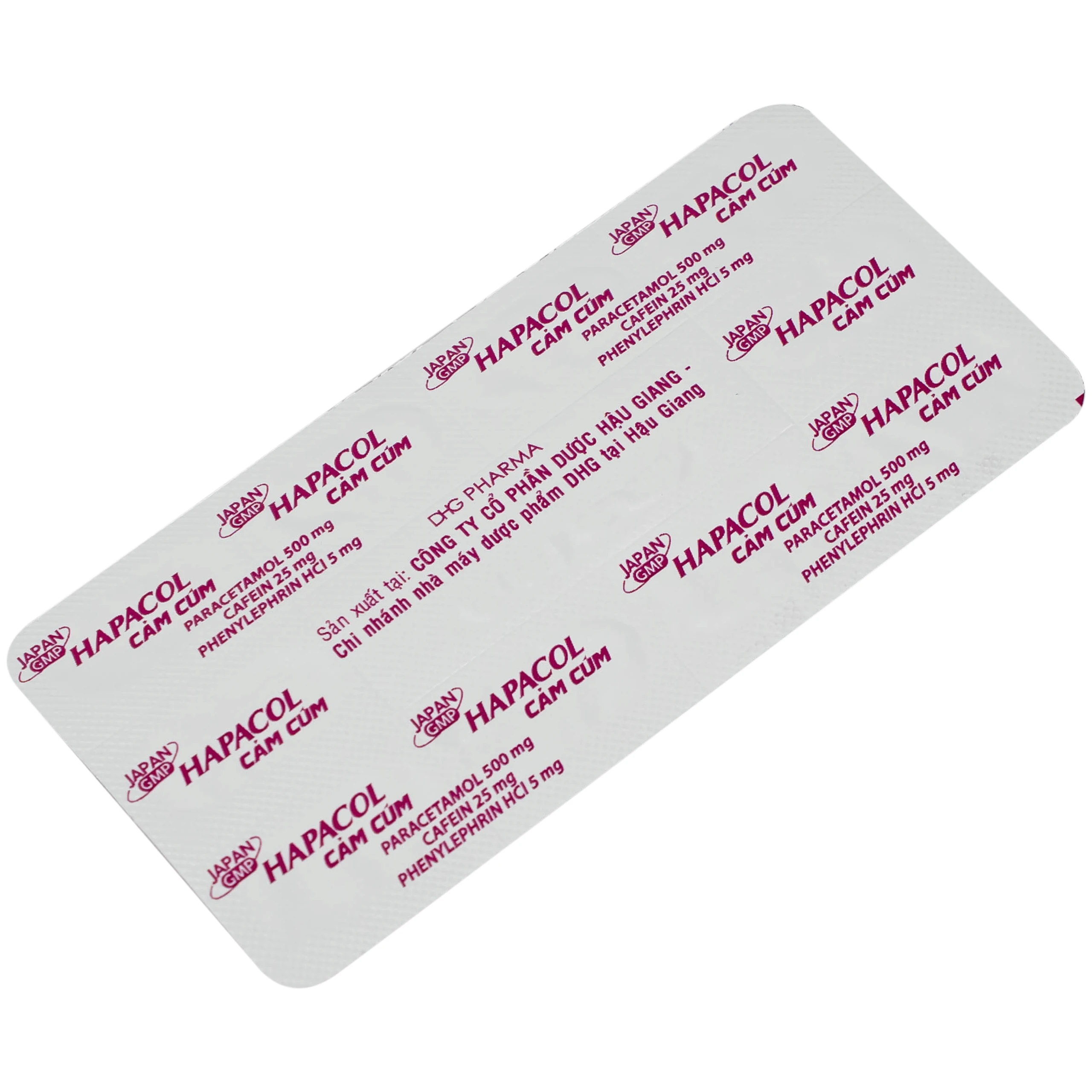 Thuốc Hapacol cảm cúm DHG Pharma Điều trị các triệu chứng của cảm cúm như sốt, đau, sung huyết mũi (10 vỉ x 10 viên)