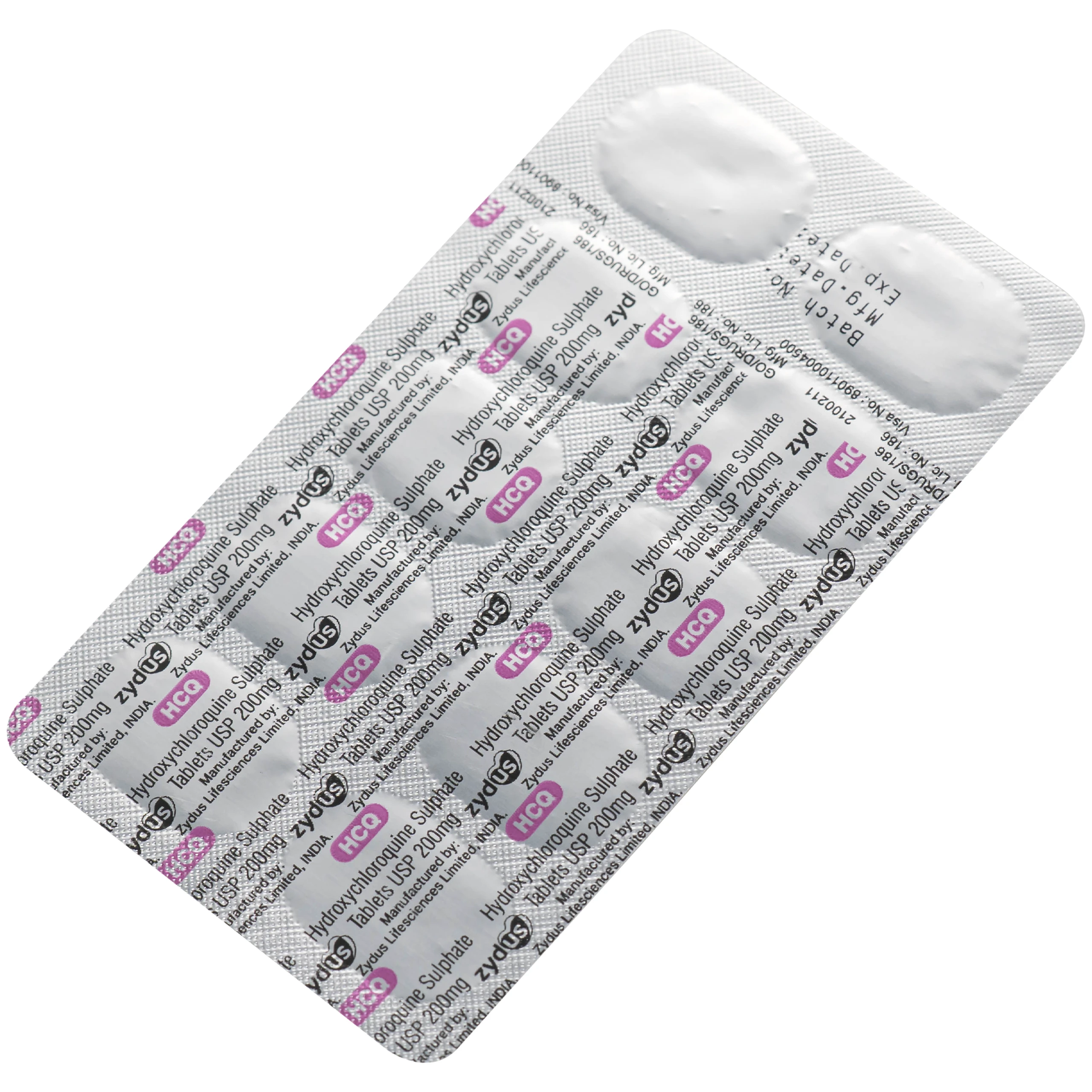 Thuốc HCQ 200mg Zydus phòng ngừa hoặc điều trị sốt rét cấp tính (10 vỉ x 10 viên)