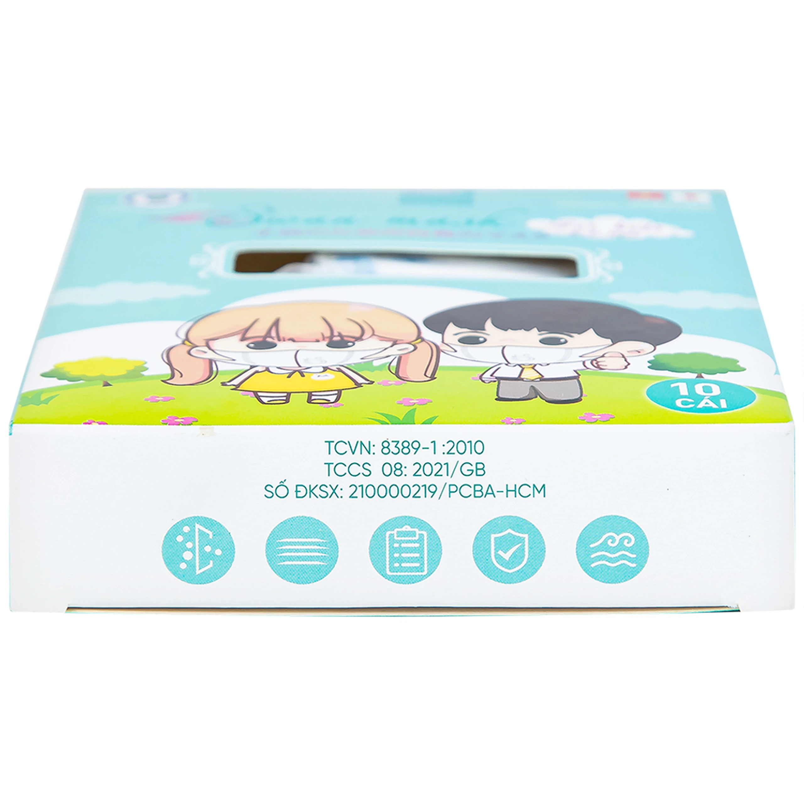 Khẩu trang trẻ em 3 lớp 3D Swan Mask quai vải (10 cái) ngăn khói bụi, vi khuẩn và giọt bắn