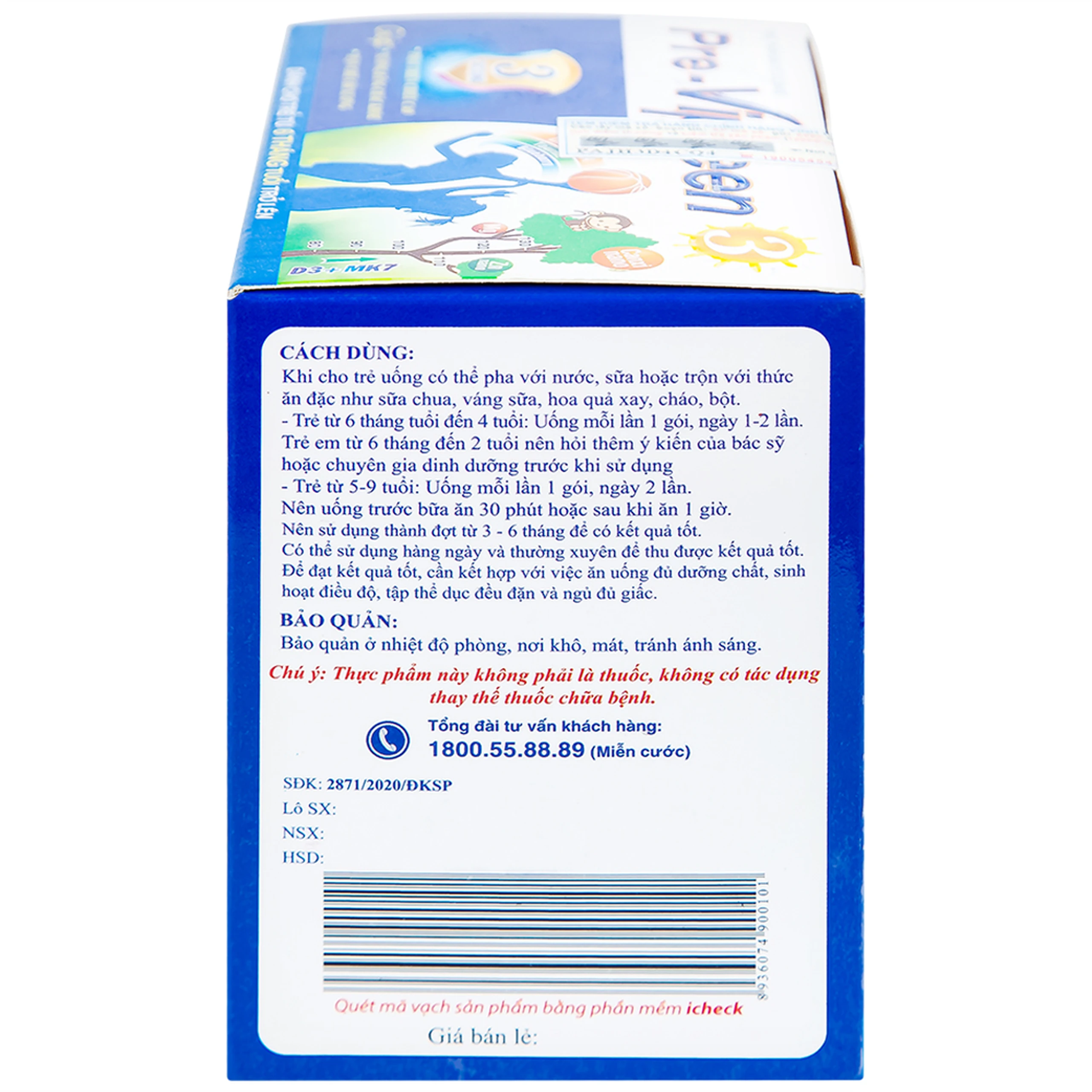 Cốm phát triển chiều cao Pre-Vipteen 3 20 gói