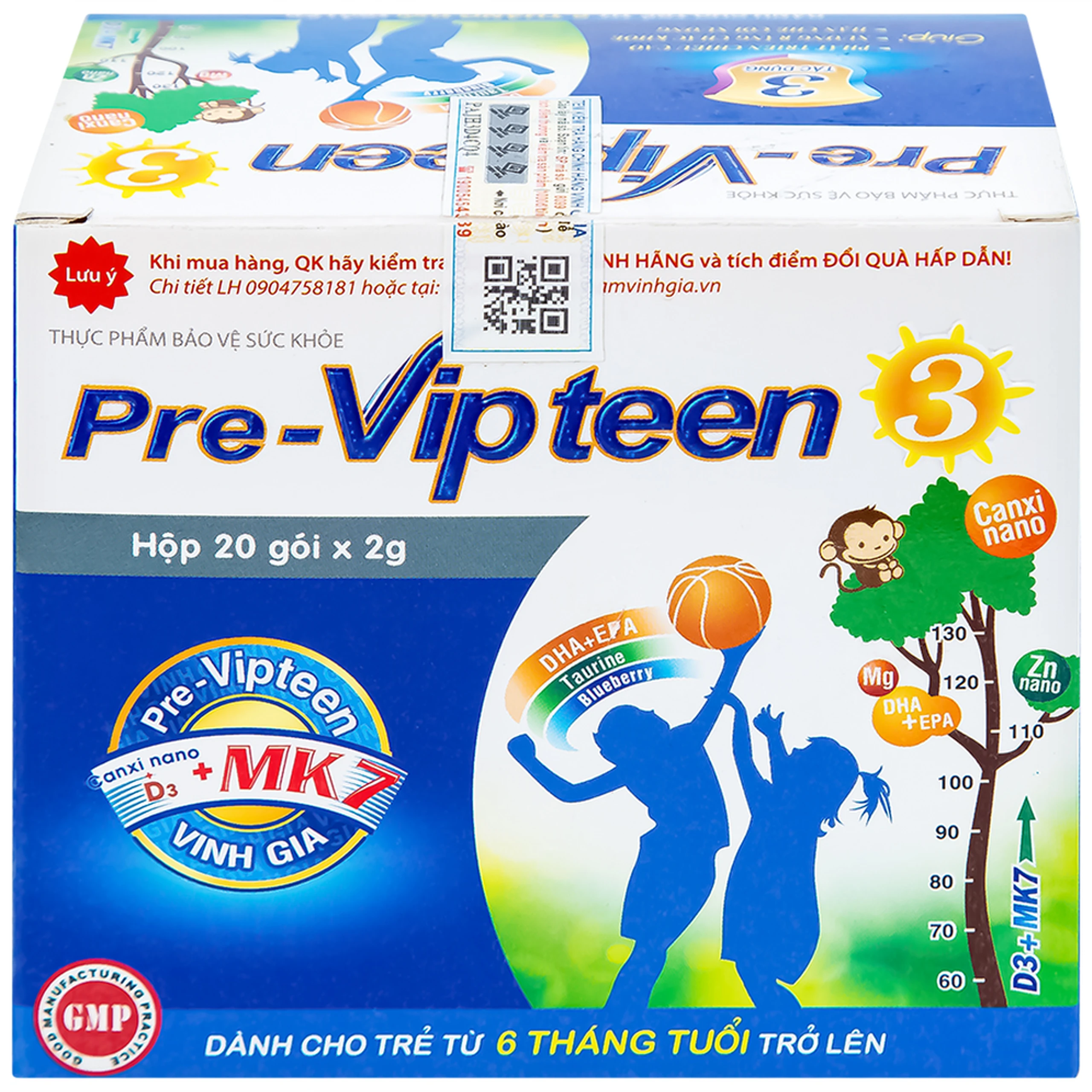 Cốm phát triển chiều cao Pre-Vipteen 3 20 gói