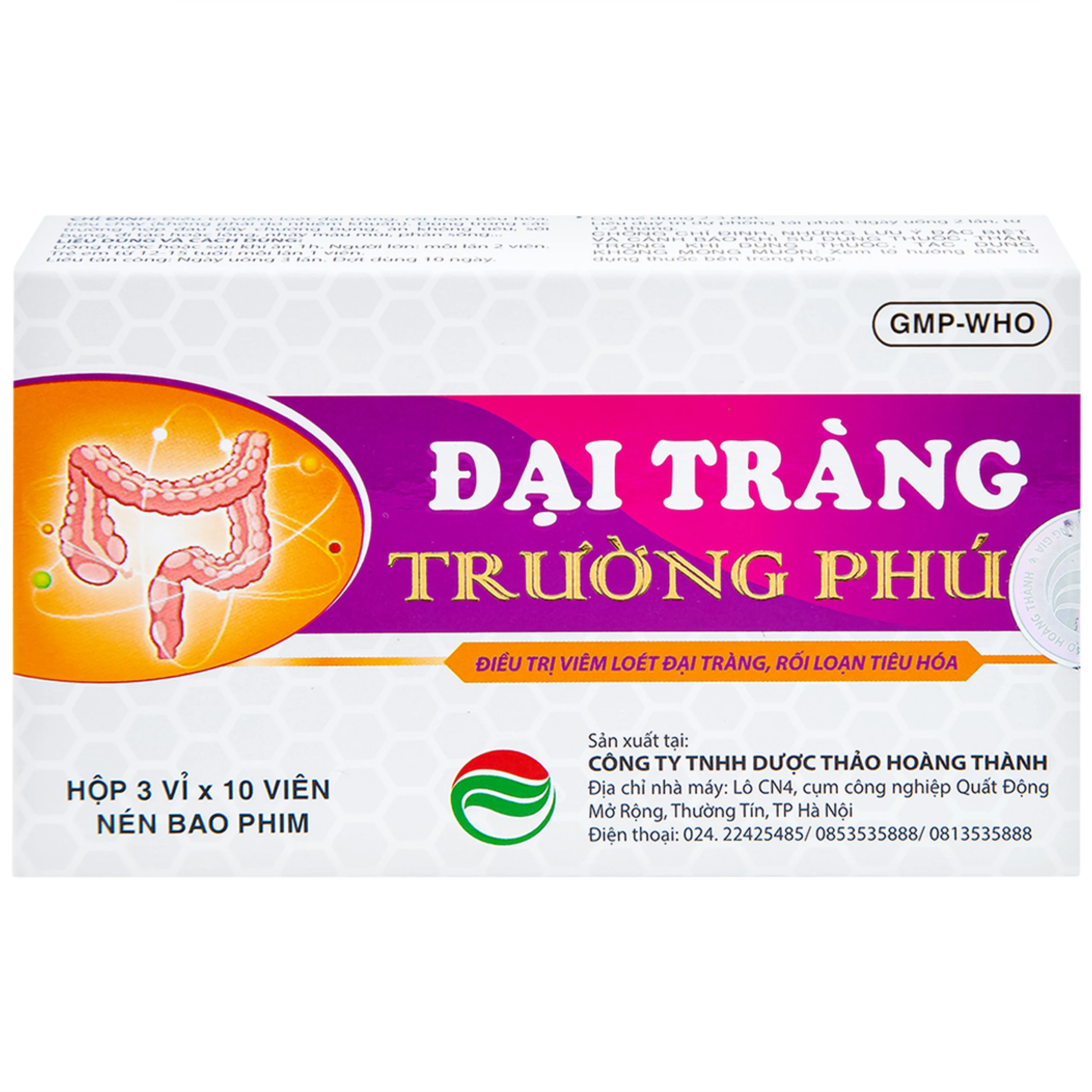Thuốc Đại Tràng Trường Phúc điều trị viêm loét đại tràng, rối loạn tiêu hóa (3 vỉ x 10 viên)