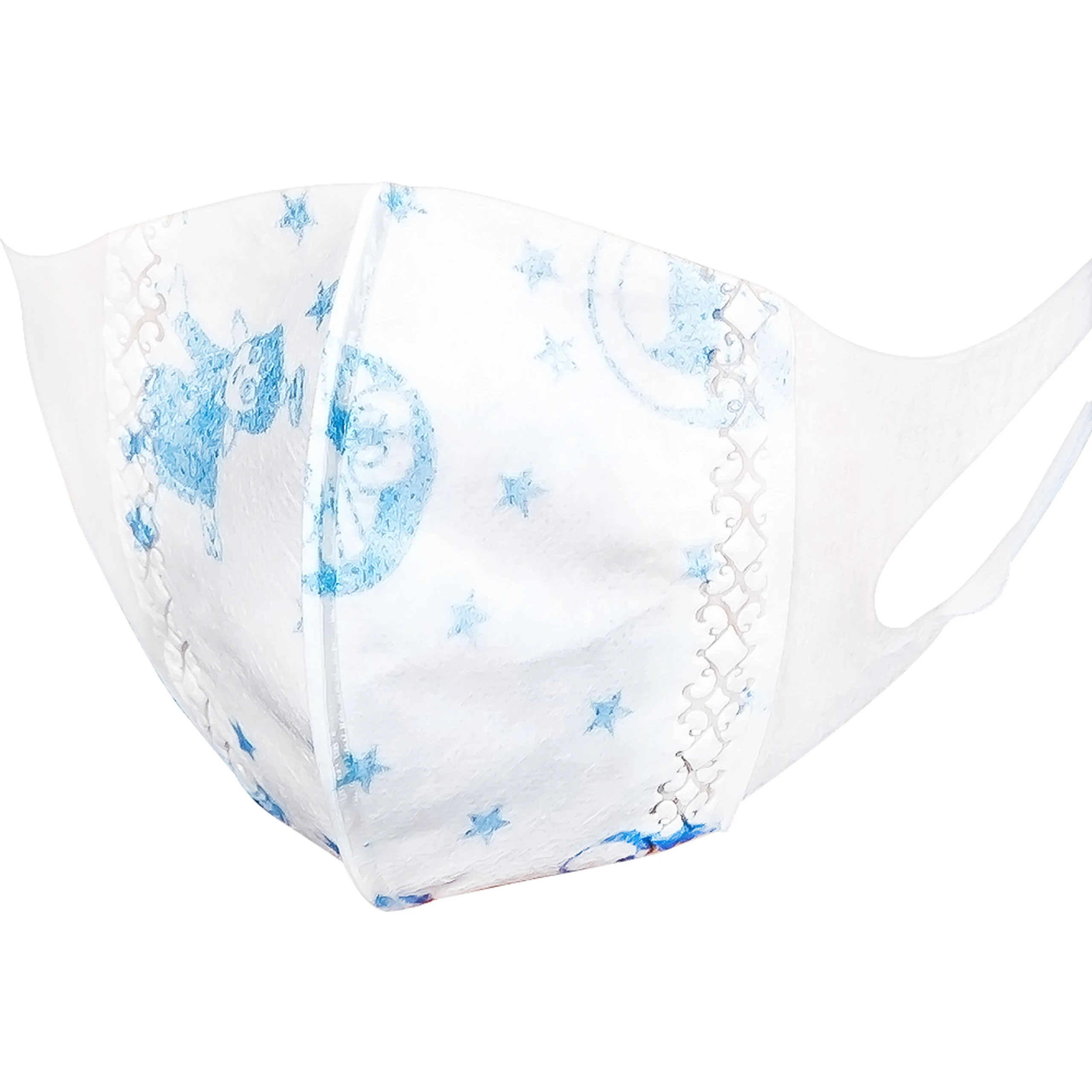 Khẩu trang trẻ em 3 lớp 3D Swan Mask quai vải (10 cái) ngăn khói bụi, vi khuẩn và giọt bắn