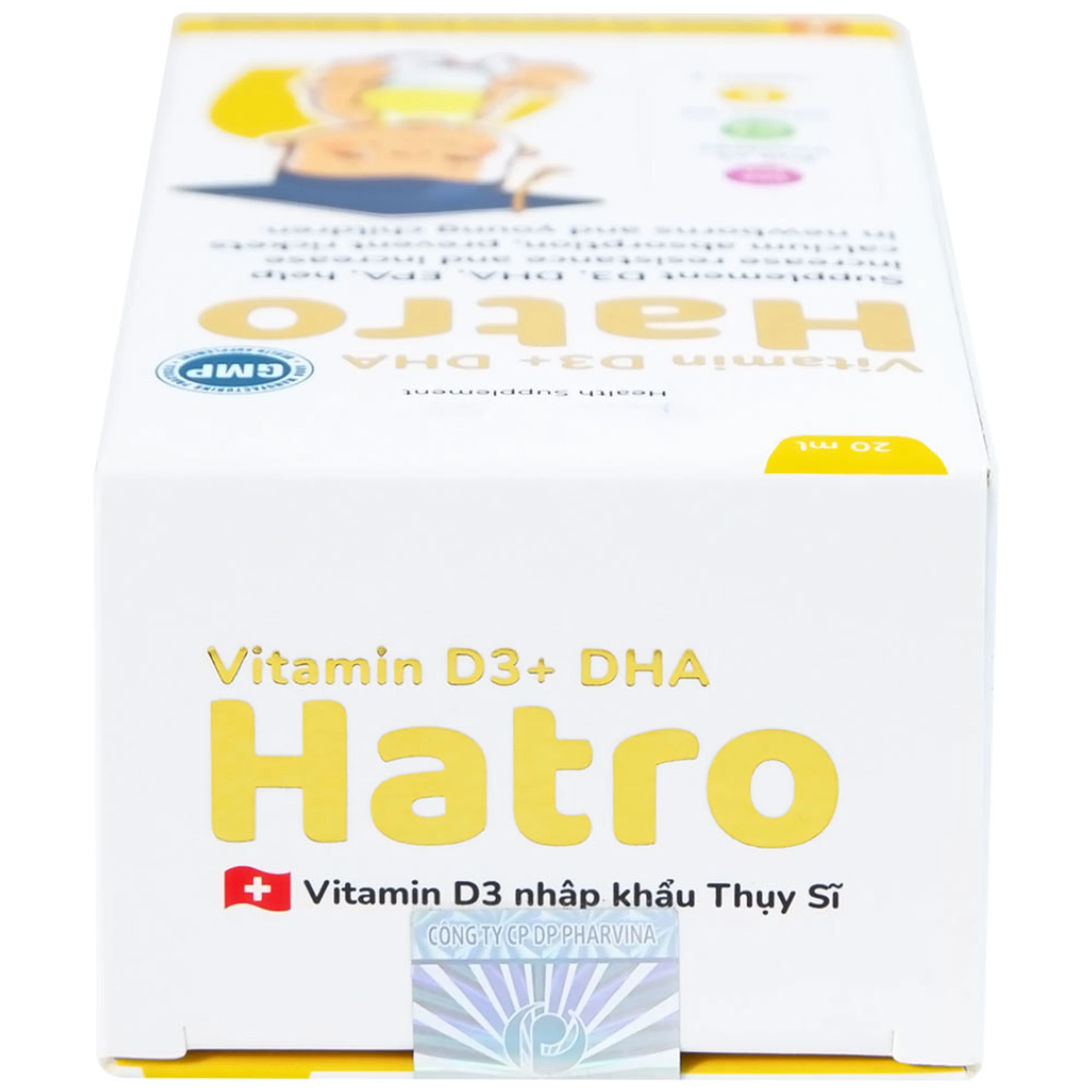 Dung dịch bổ sung Vitamin D3, DHA, EPA tăng đề kháng, giảm nguy cơ còi xương Vitamin D3+ DHA Hatro (20ml)