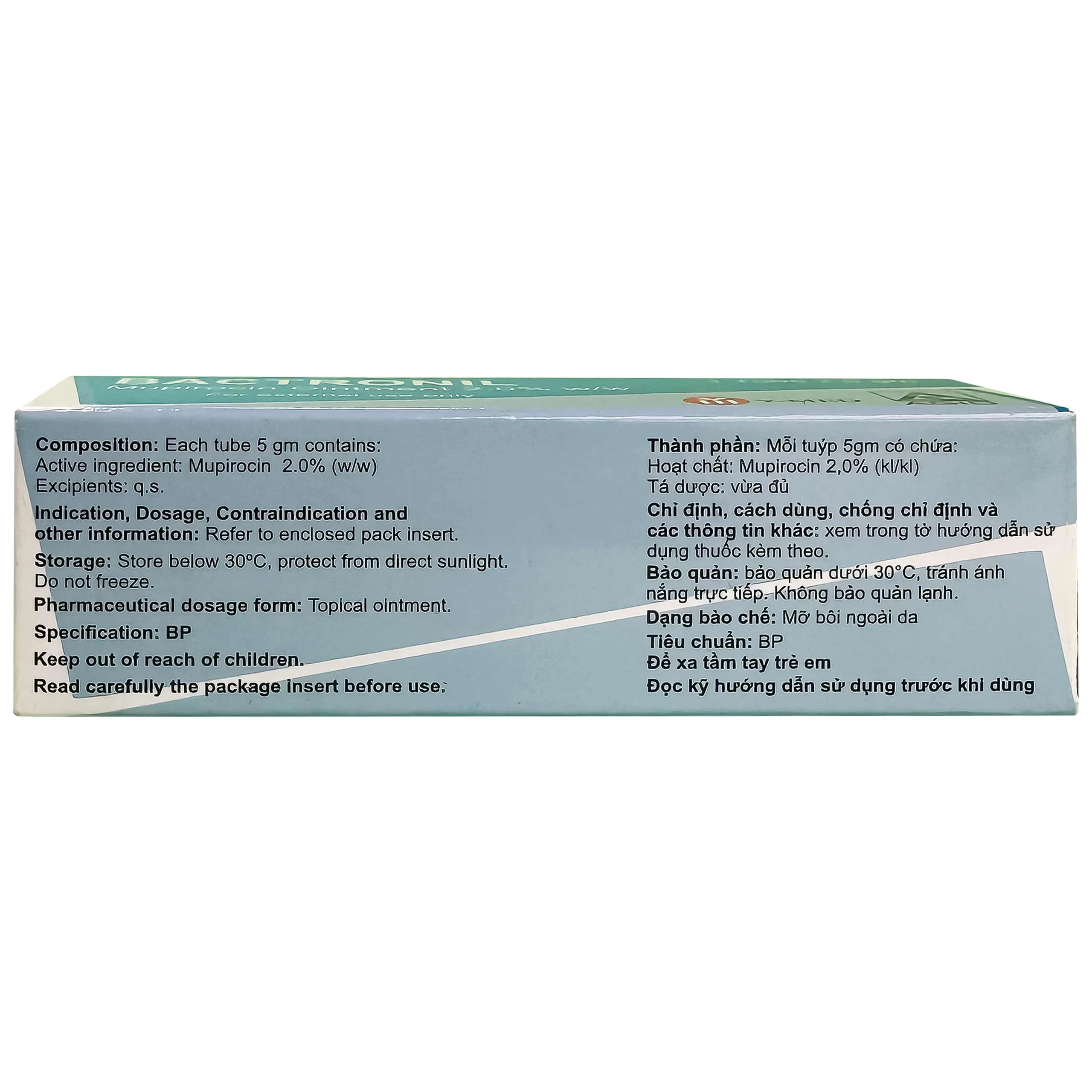 Thuốc mỡ Bactronil 2% Agio điều trị các nhiễm khuẩn da (5g)