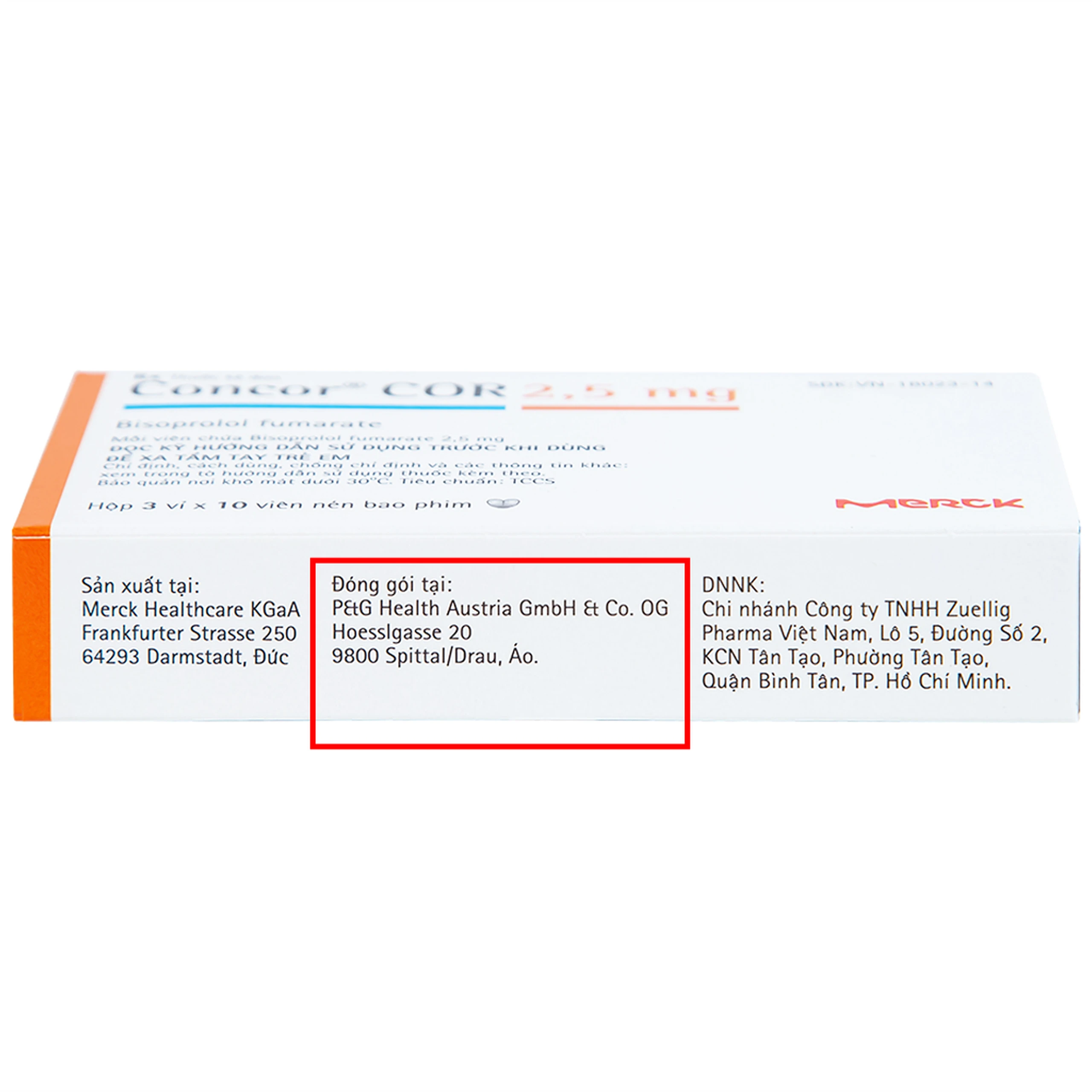 Thuốc Concor Cor 2.5mg Merck điều trị suy tim mãn tính (3 vỉ x 10 viên) 3