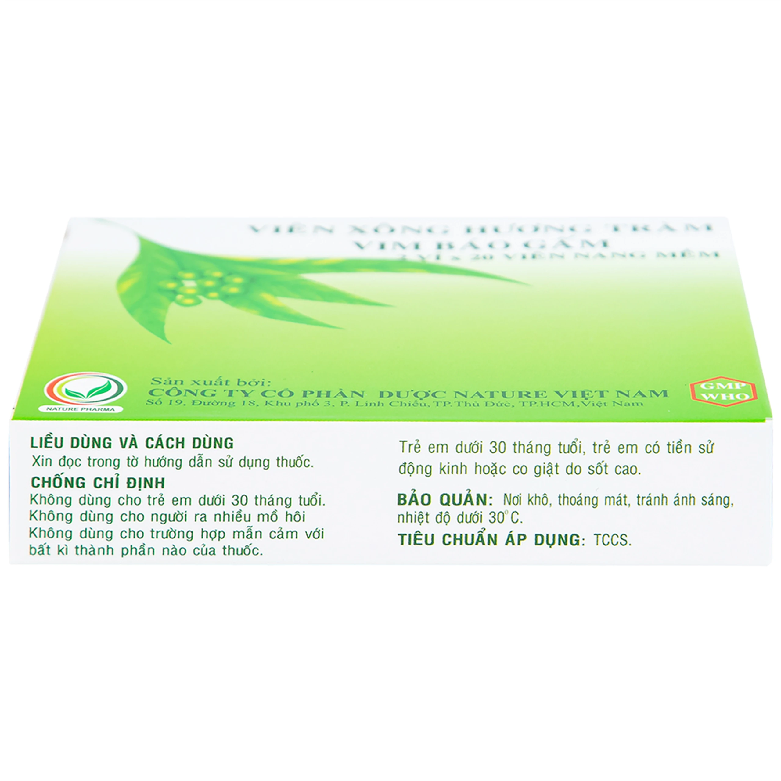 Viên Xông Hương Tràm Vim Báo Gấm điều trị cảm cúm, sát trùng mũi (2 vỉ x 20 viên) 