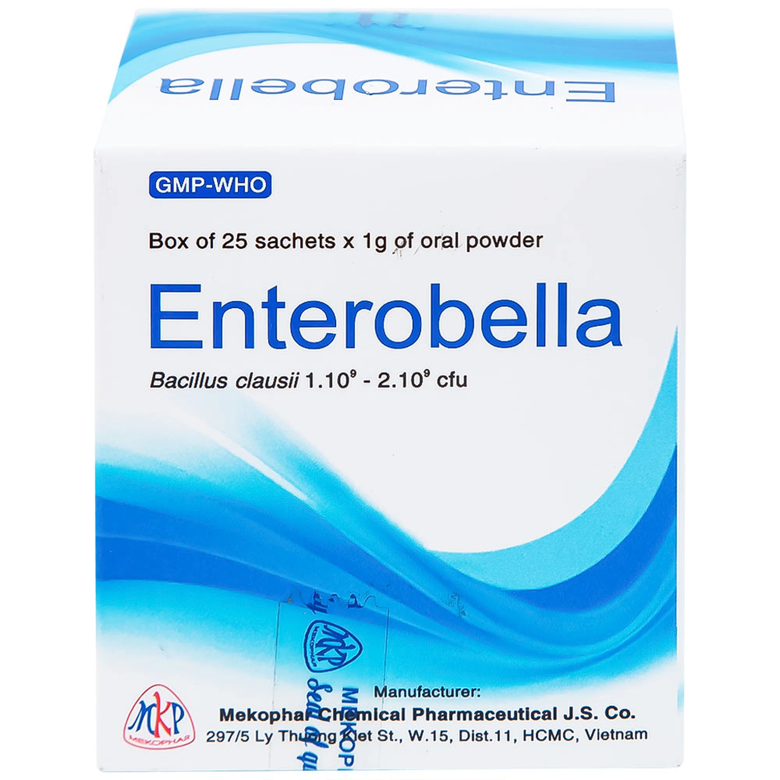 Thuốc bột Enterobella Mekophar điều trị và phòng ngừa rối loạn vi sinh đường ruột (25 gói x 1g)