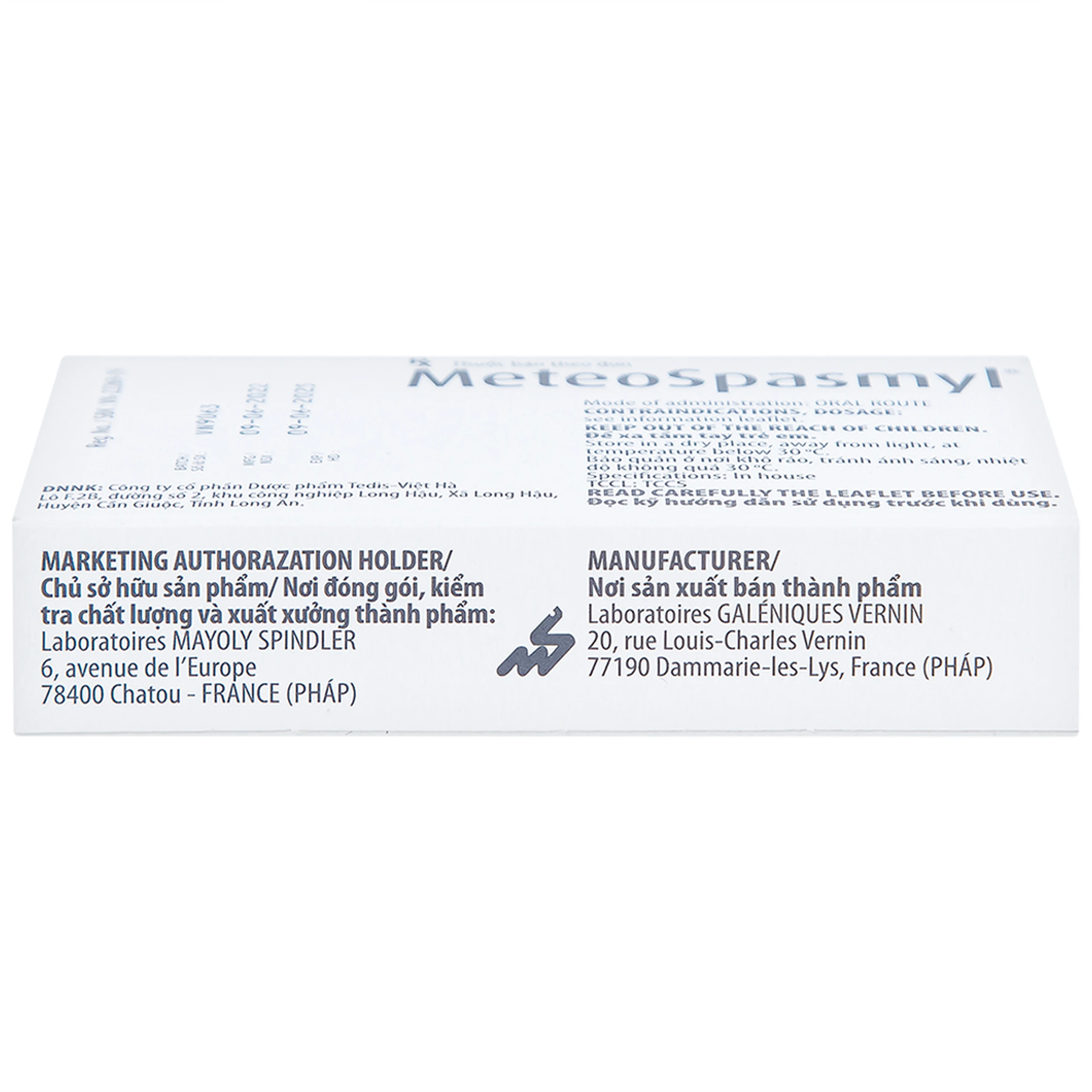 Thuốc Meteospasmyl Mayoly Spindler điều trị các rối loạn đường ruột (2 vỉ x 10 viên)