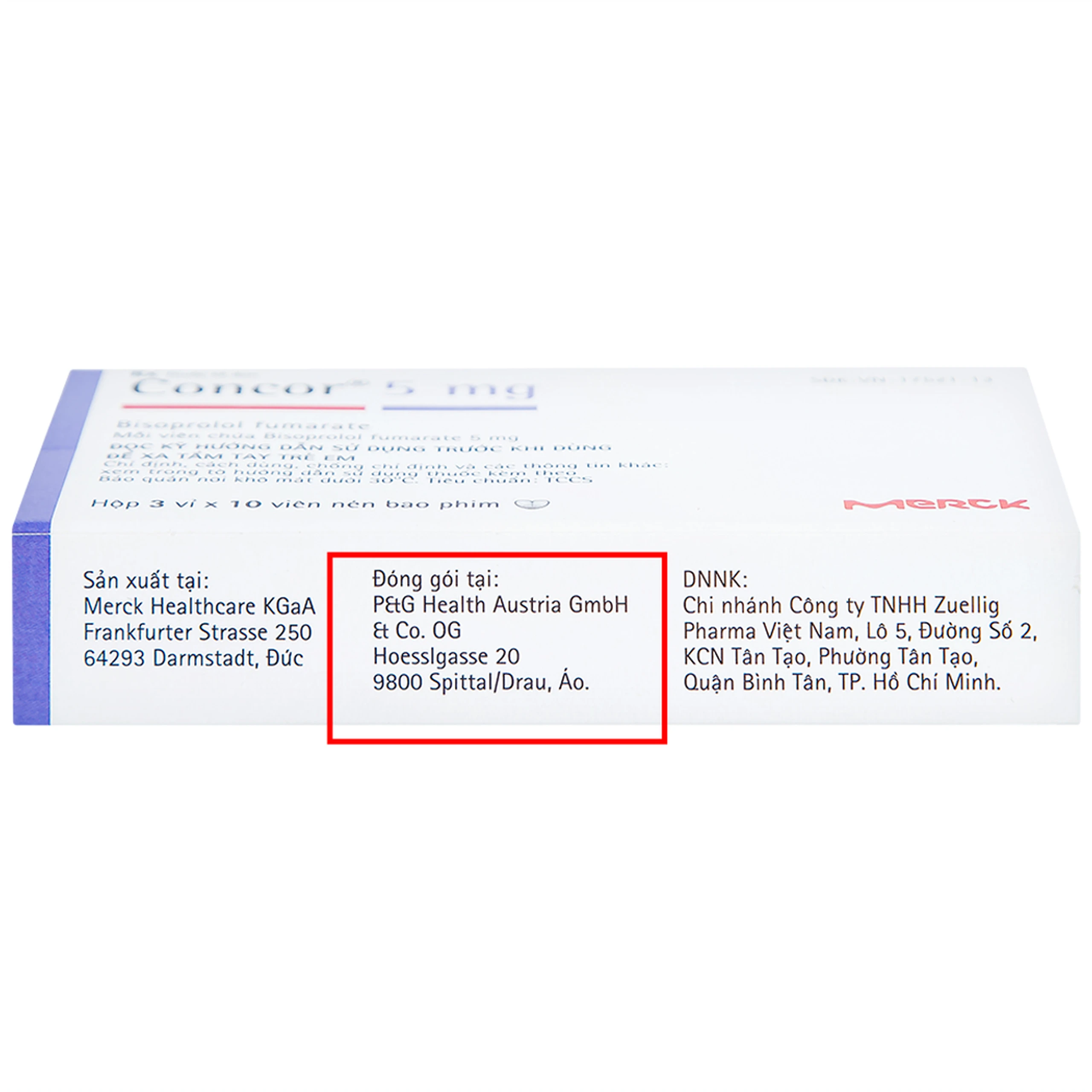 Thuốc Concor 5mg Merck điều trị tăng huyết áp, đau thắt ngực (3 vỉ x 10 viên) 4