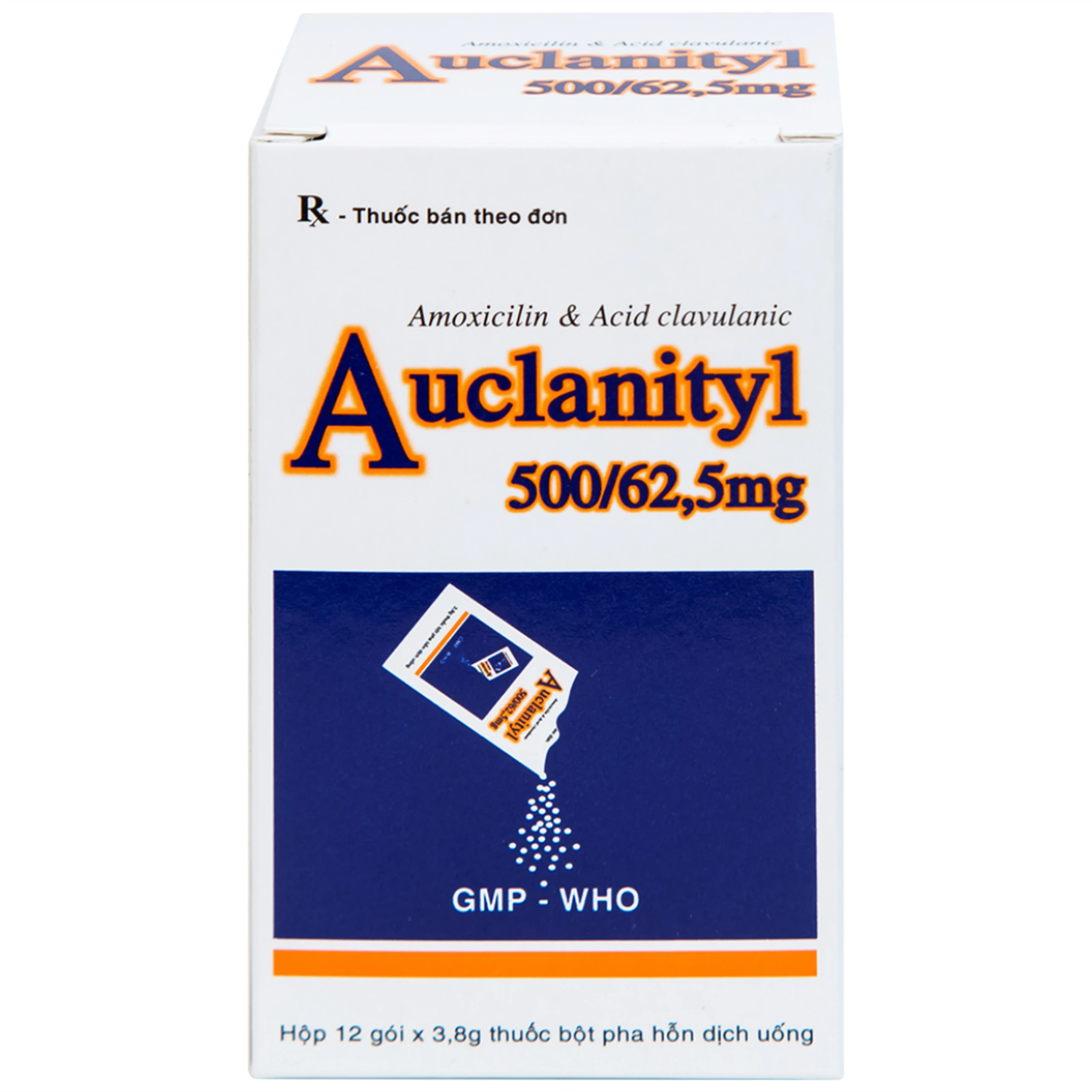 Bột Auclanityl 500/62.5mg Tipharco điều trị nhiễm khuẩn (12 gói x 3,8g)
