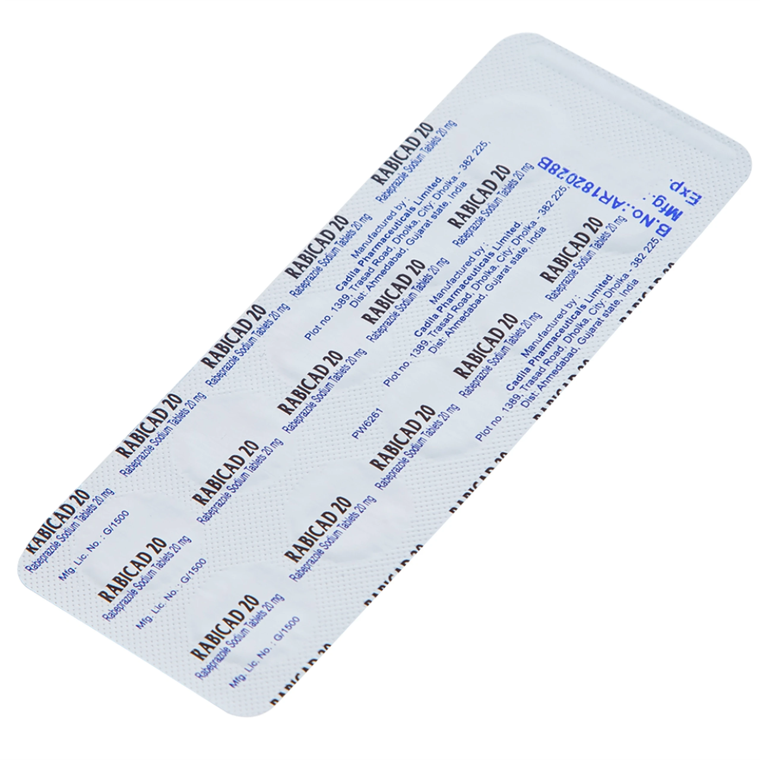 Thuốc Rabicad 20 Cadila điều trị viêm loét dạ dày, tá tràng (1 vỉ x 10 viên)