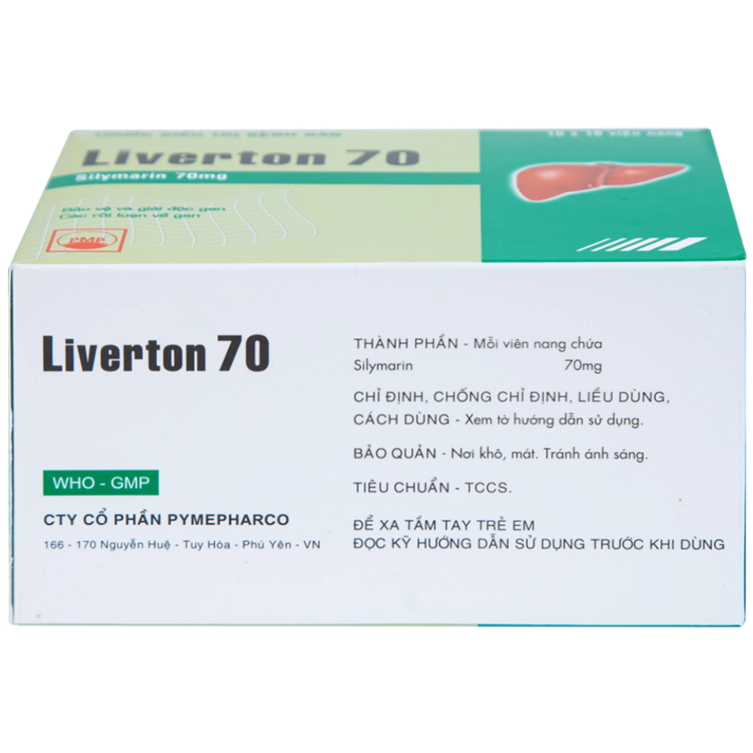 Viên nang cứng Liverton 70 Pymepharco điều trị bệnh gan, giải độc gan, rối loạn về gan (10 vỉ x 10 viên) 
