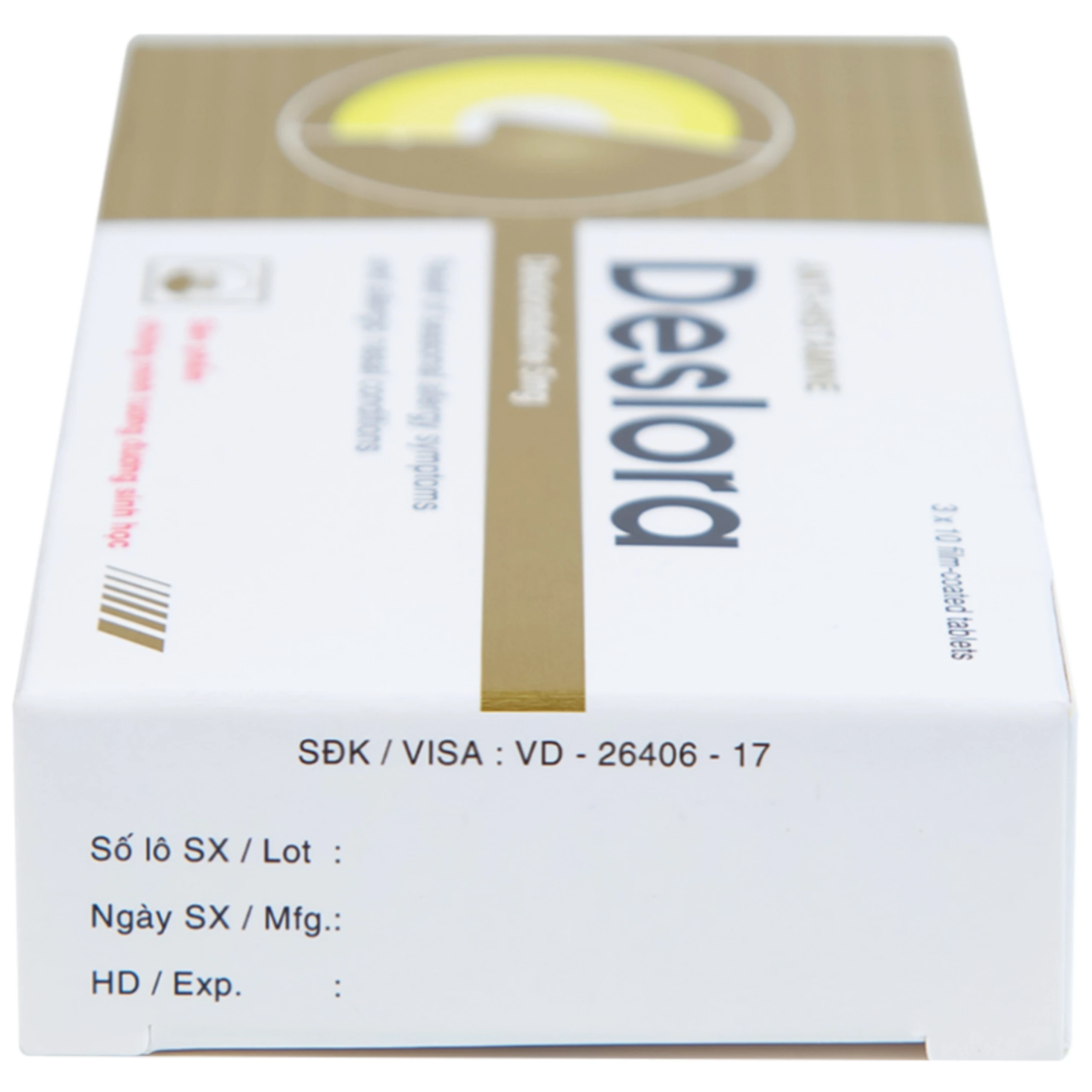 Thuốc Deslora 5mg giảm các triệu chứng dị ứng theo mùa và viêm mũi dị ứng (3 vỉ x 10 viên)