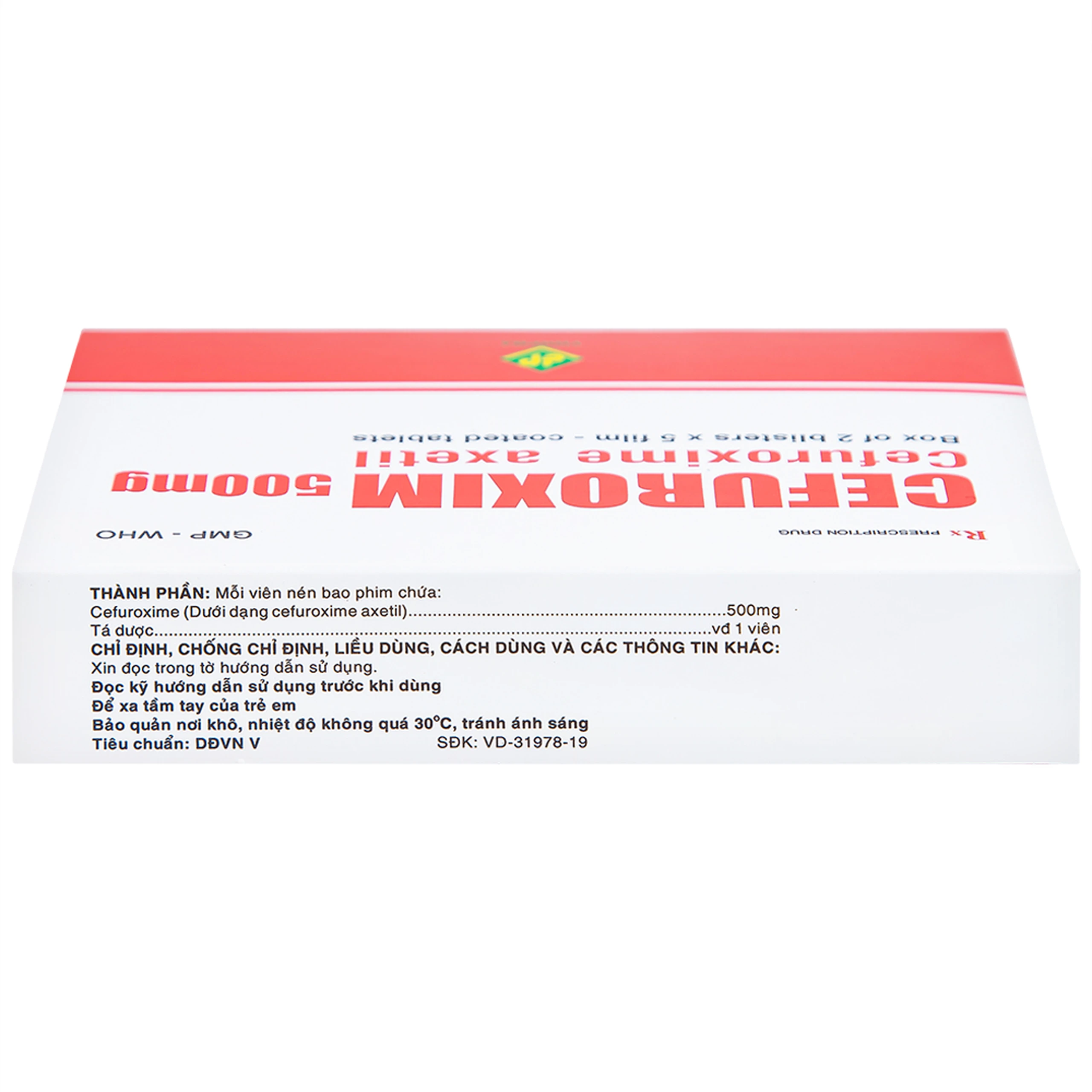 Thuốc Cefuroxim 500mg Vidipha điều trị nhiễm khuẩn (2 vỉ x 5 viên)